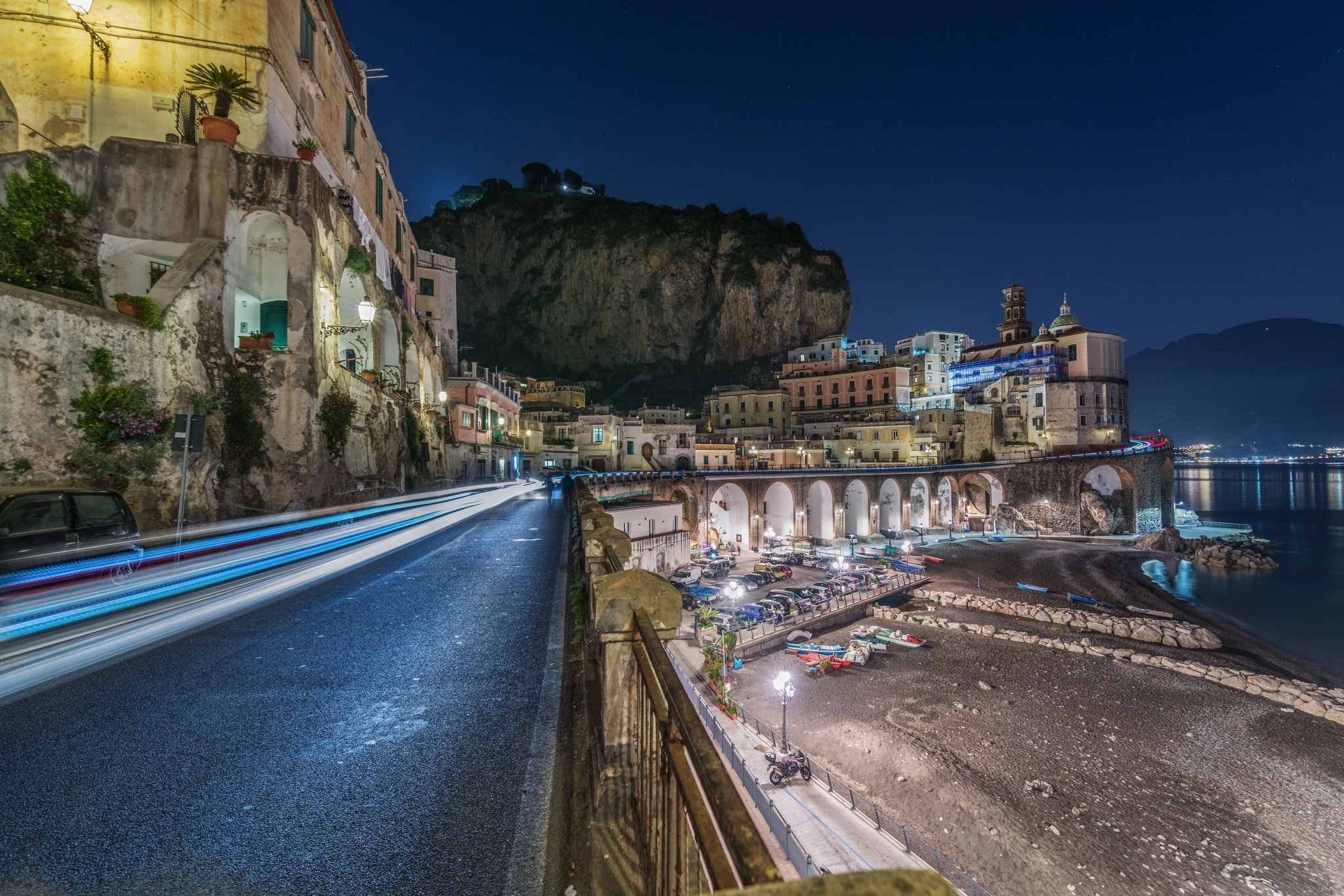 night, 1080P, the city, Atrani - Amalfi Coast, HD Wallpaper