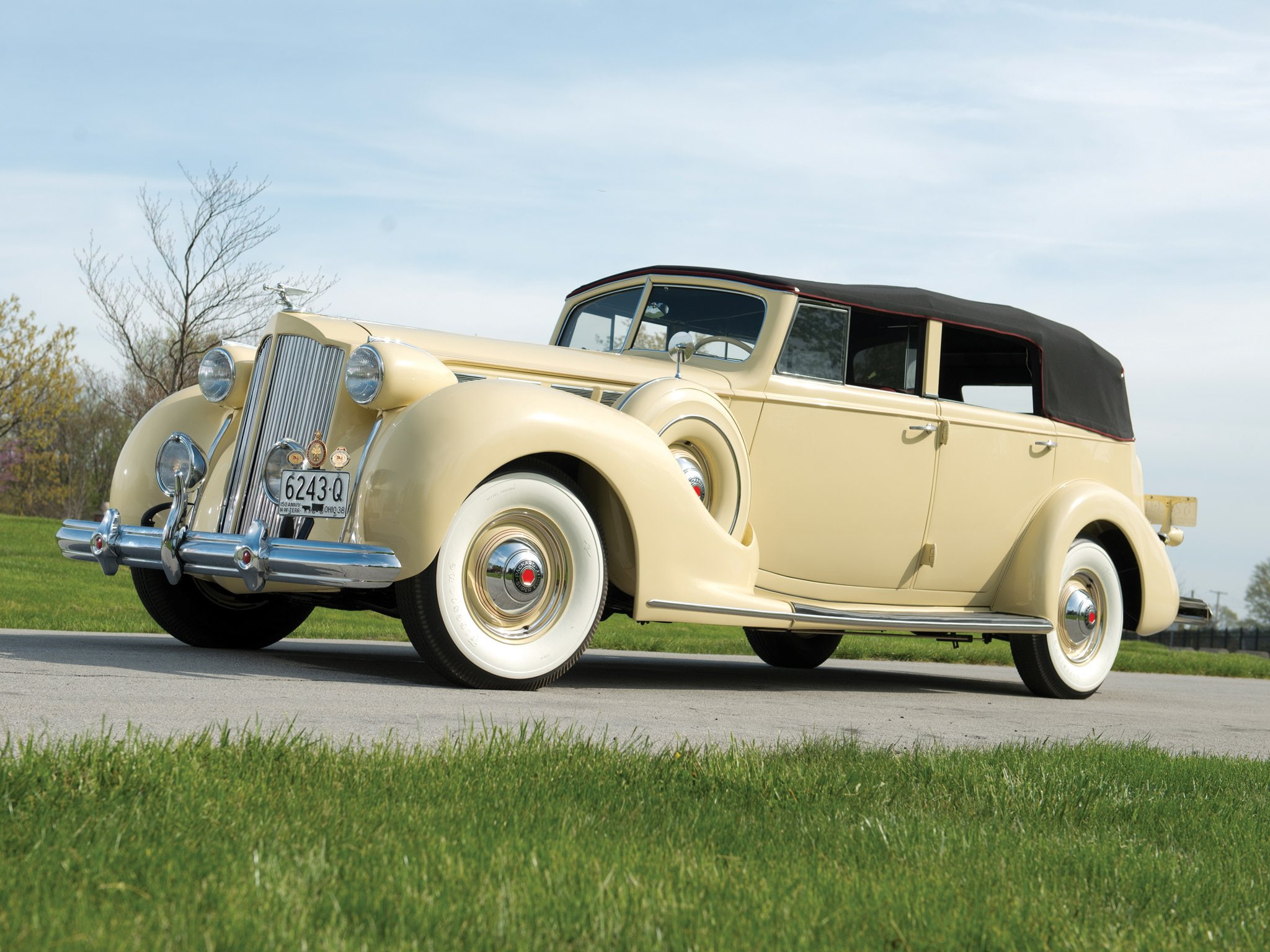 luxury, 1080P, retro, 1938, packard, super, sedan, convertible, 1605 1143, HD Wallpaper