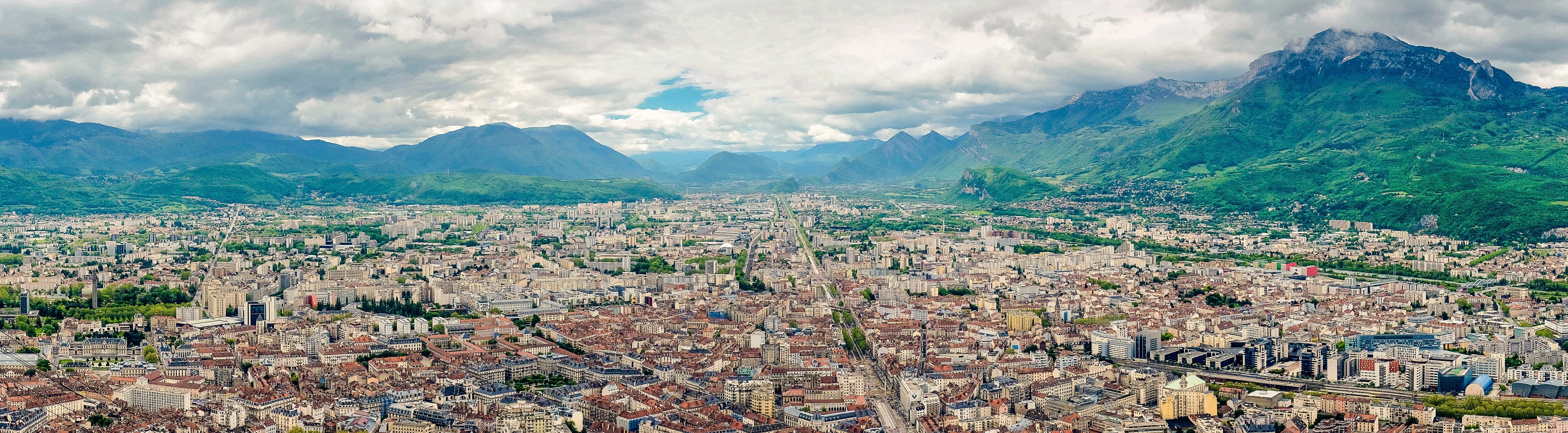 panoramic, panorama, mountain range, residential district, France, buildings, City, cloud - sky, travel destinations, fujifilm, Fuji, 5K, Cloud, sky, day, HD Wallpaper