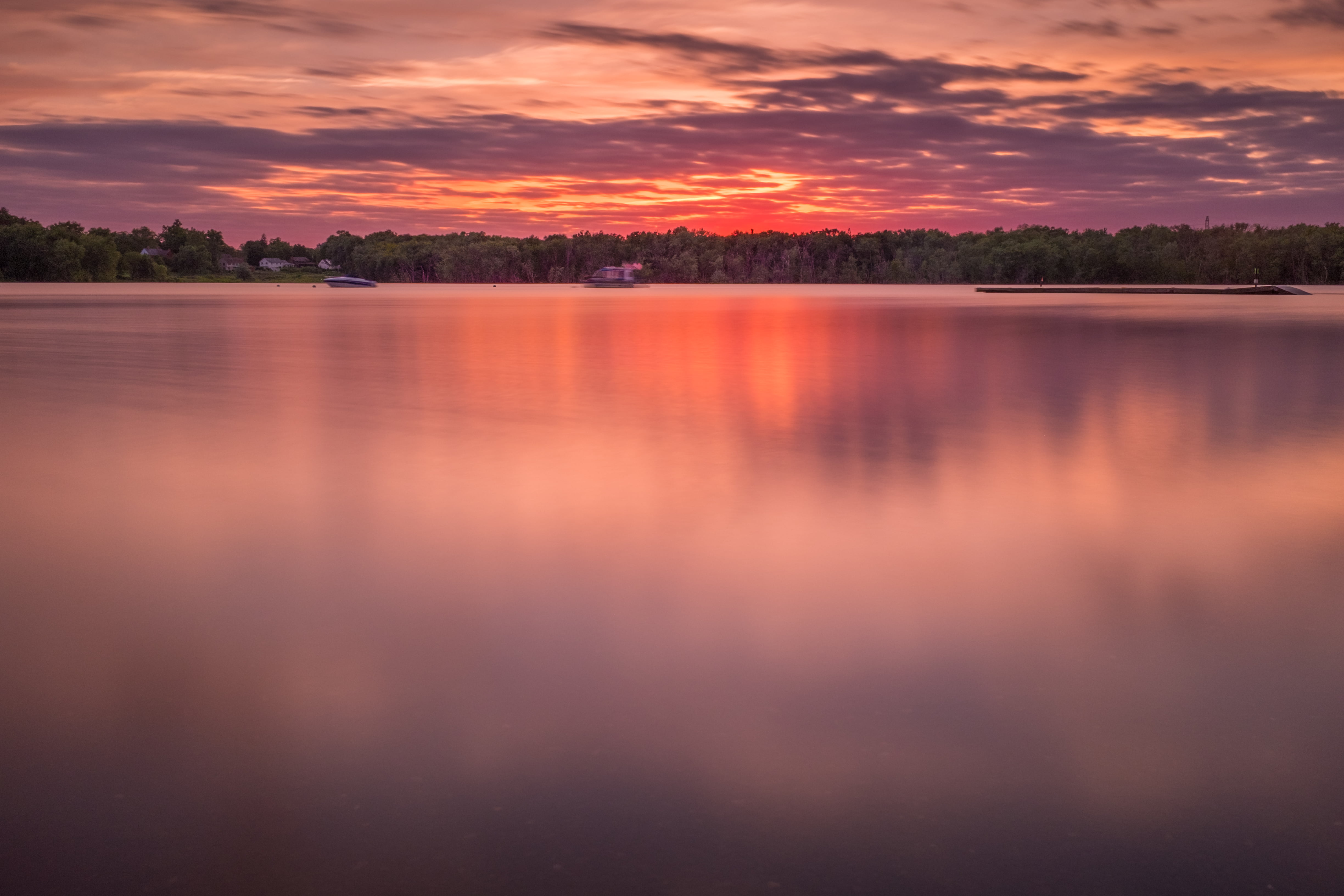 Cove, sunrise - Dawn, Sky, Trees, Fuji, 4K, landscape, outdoors, water, Summer, Sun, nature, X100, Color, Fujifilm, leafed, sunlight, Lake, green, scenics, HD Wallpaper