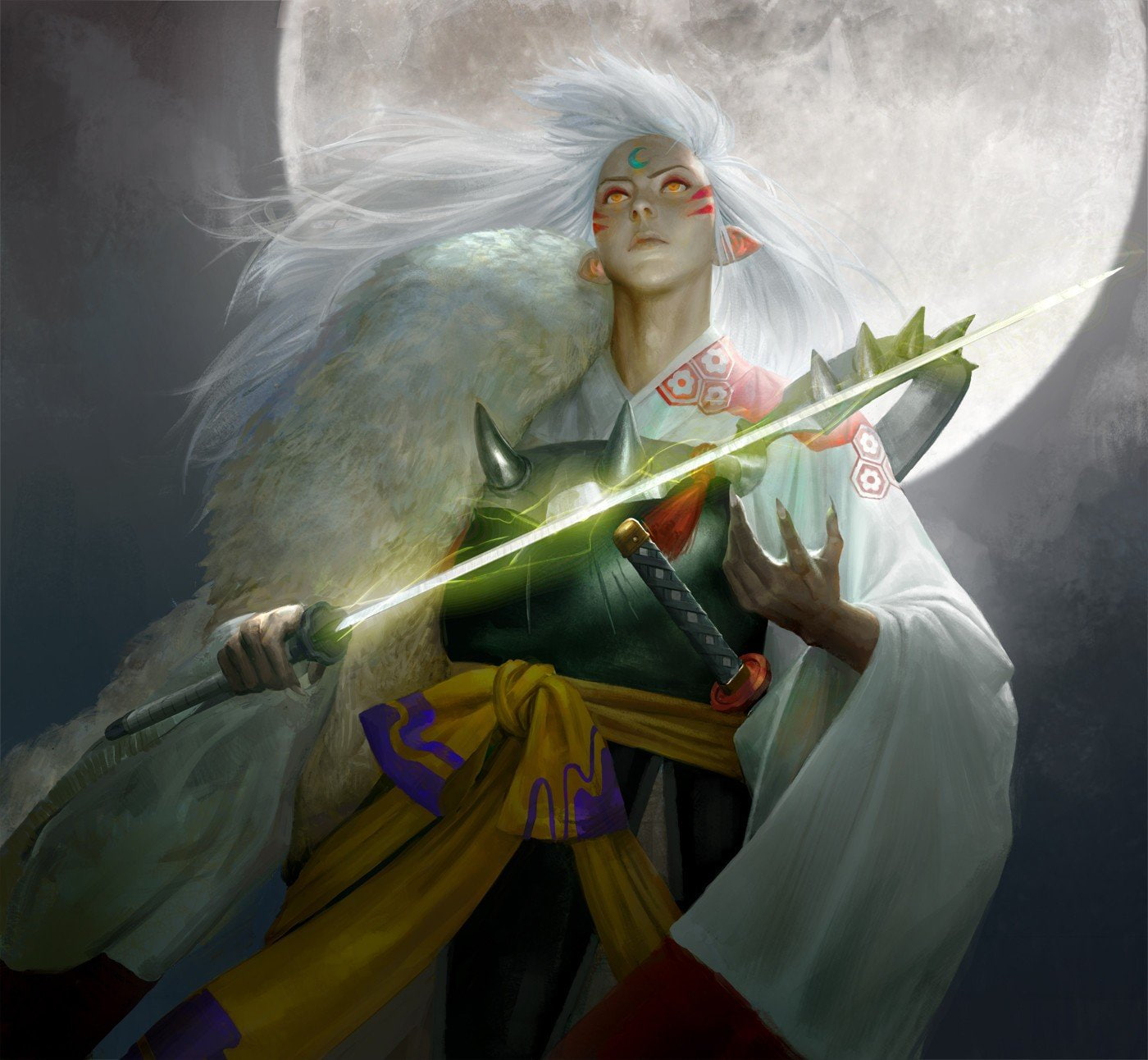sword, fantasy Art, 720P, warrior, Sesshomaru, Magic, HD Wallpaper