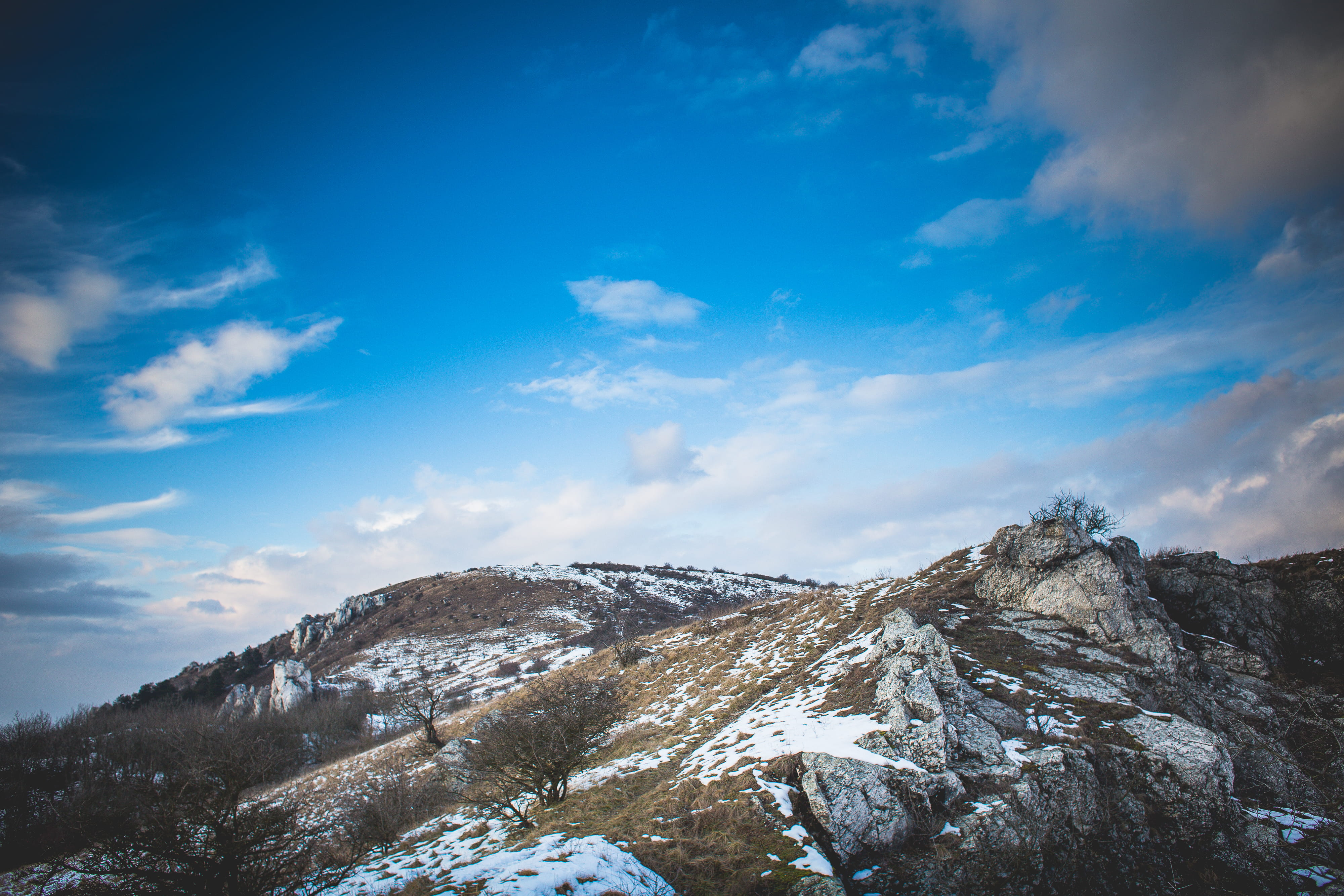 tree, czech republic, snow, beauty In Nature, scenics, cold temperature, cold - Temperature, 4K, blue, mountain Range, cloud - Sky, ice, forest, rocks, HD Wallpaper
