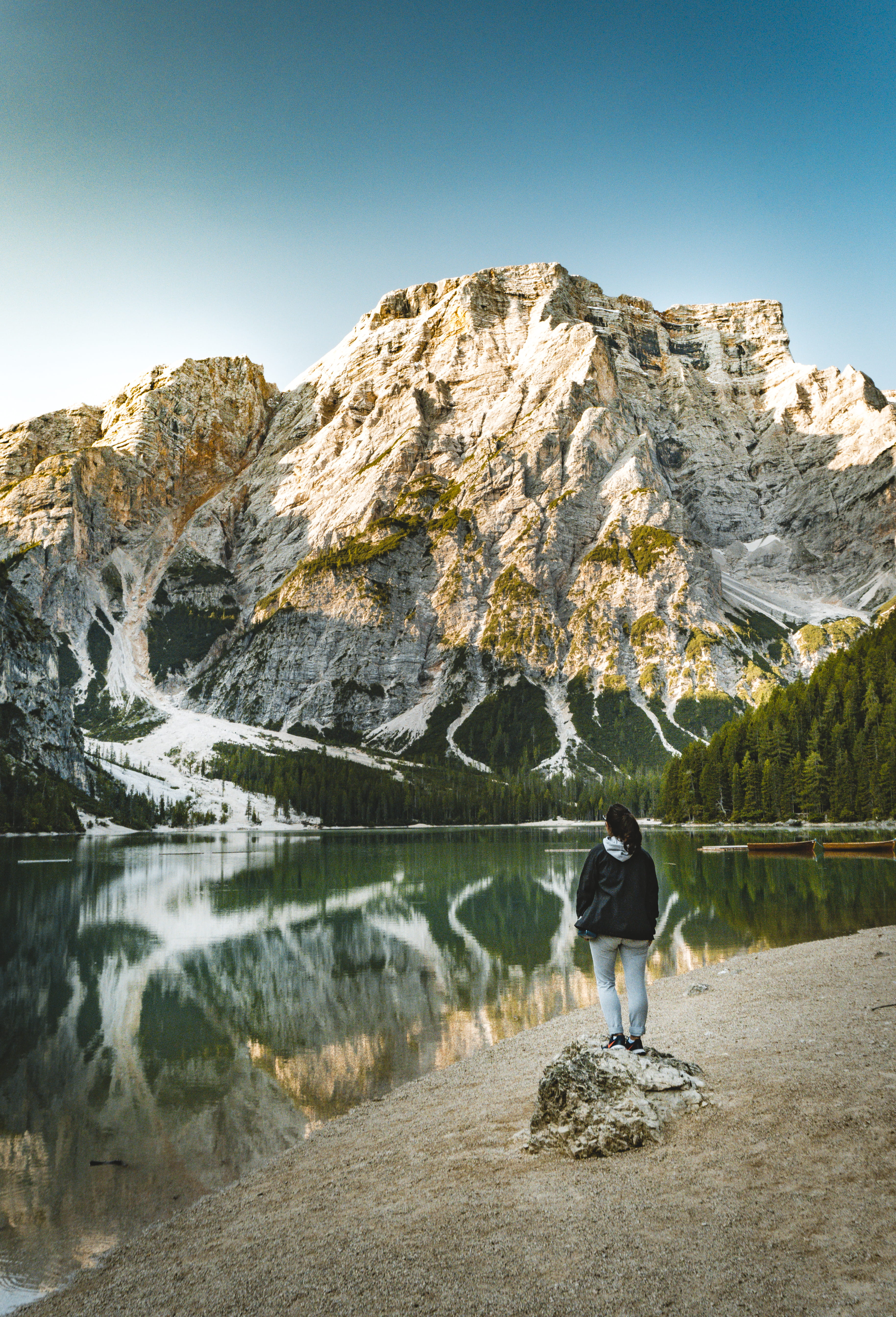 snow, 5K, rocky, hiking, woman, crest, one person, nature, non-urban scene, daytime, outdoors, men, leisure activity, mountain range, front, water, lifestyles, Phone HD Wallpaper