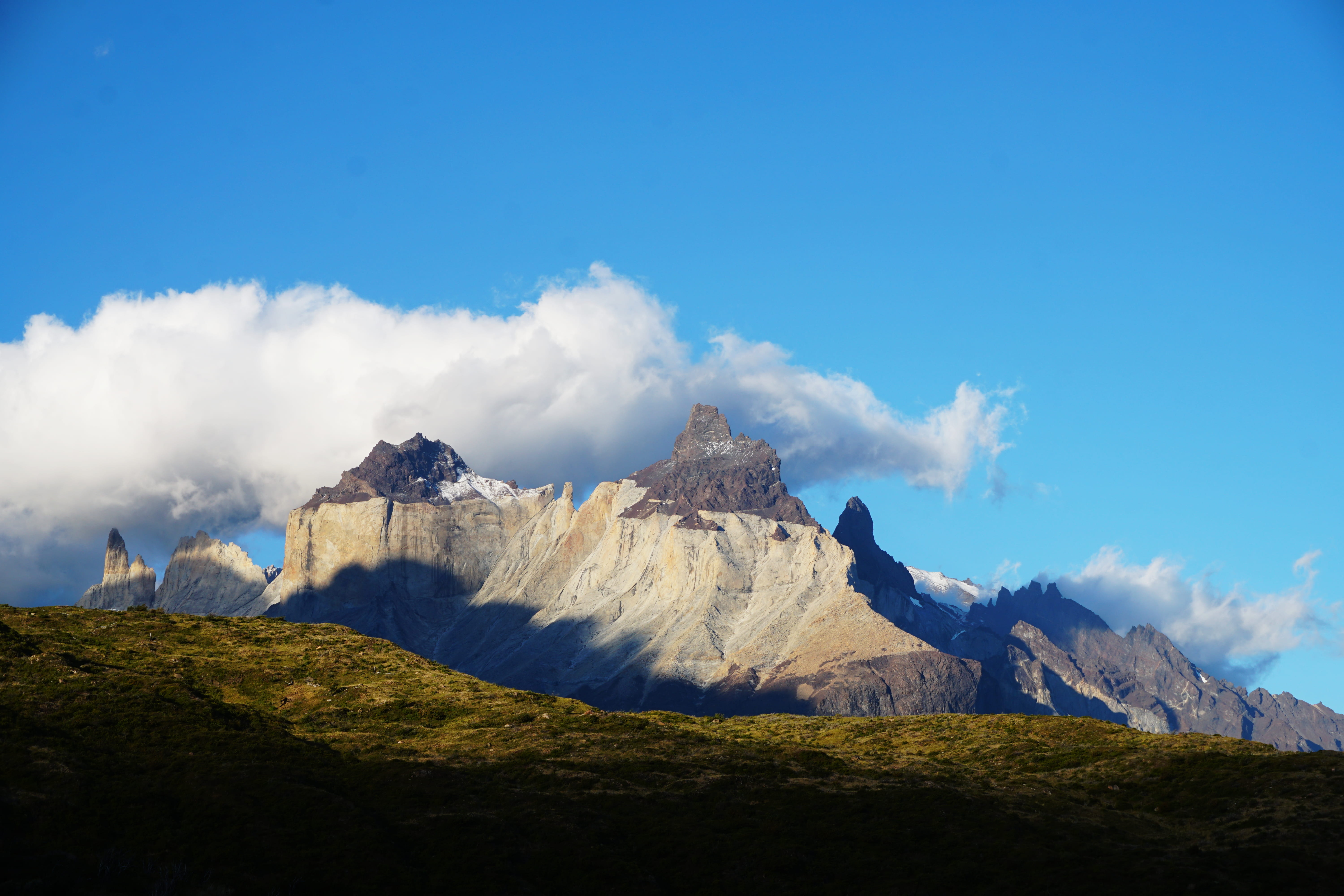 puerto natales, landscape, outdoors, slope, no people, formation, tranquility, sky, torres del paine, tranquil scene, weather, housing, remote, rock, ice, HD Wallpaper