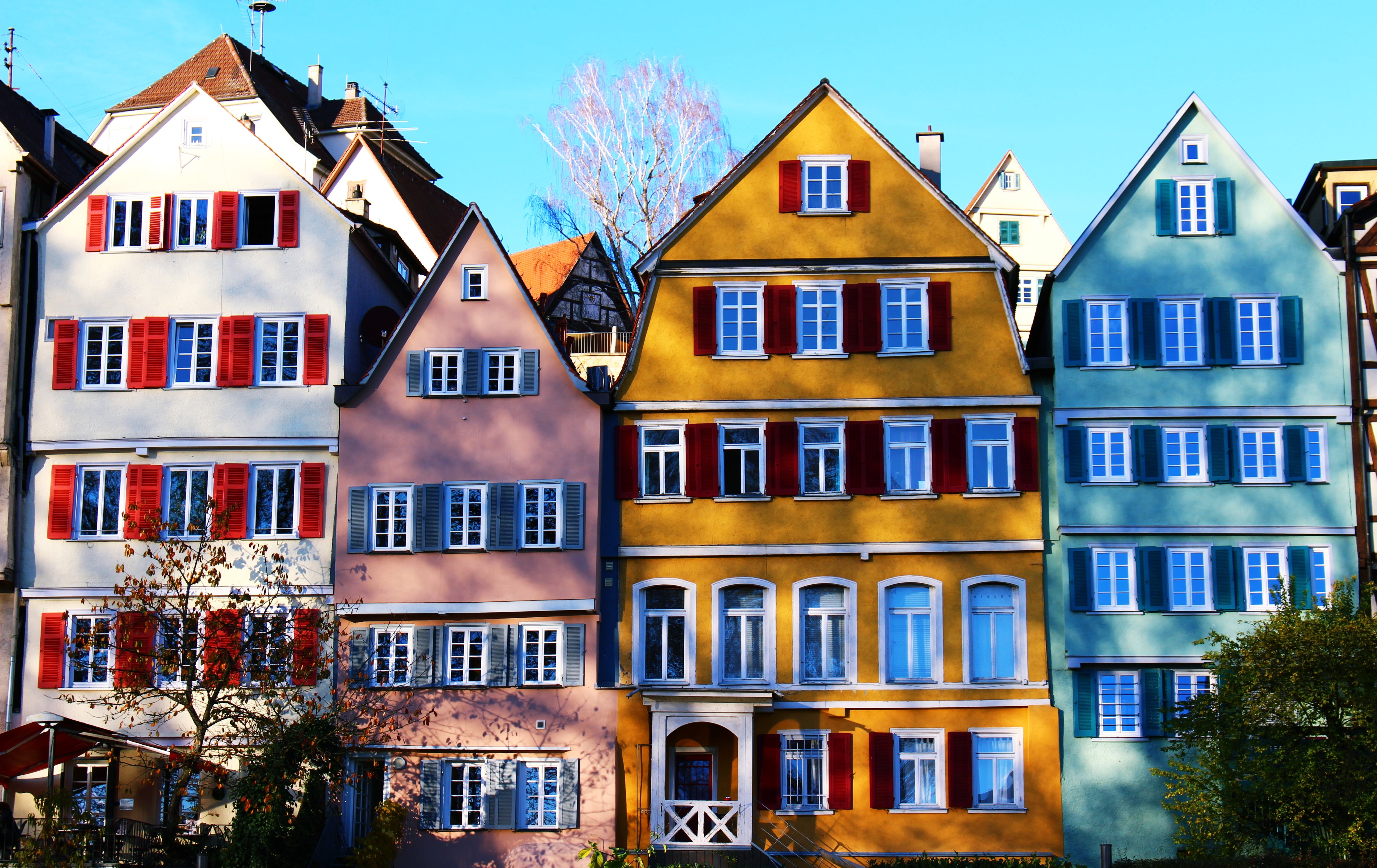 old town, travel destinations, baden württemberg, cloud - sky, travel, tower, architecture, residential building, house, old, city, window, church, hölderlin, HD Wallpaper