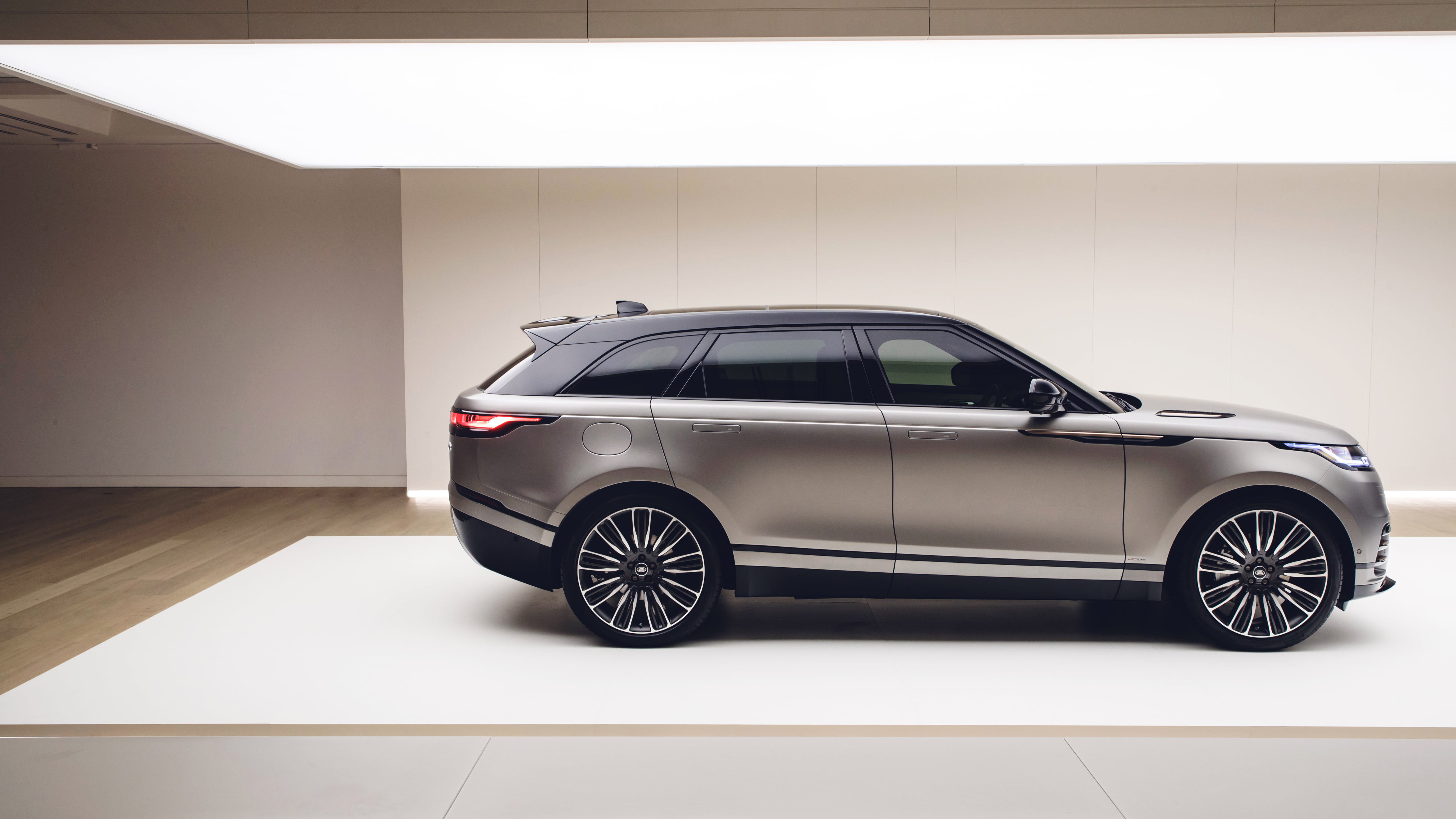retail, sports car, range rover velar, range rover, mode of transportation, travel, transportation, 4k, indoors, wealth, architecture, no people, car, single object, HD Wallpaper