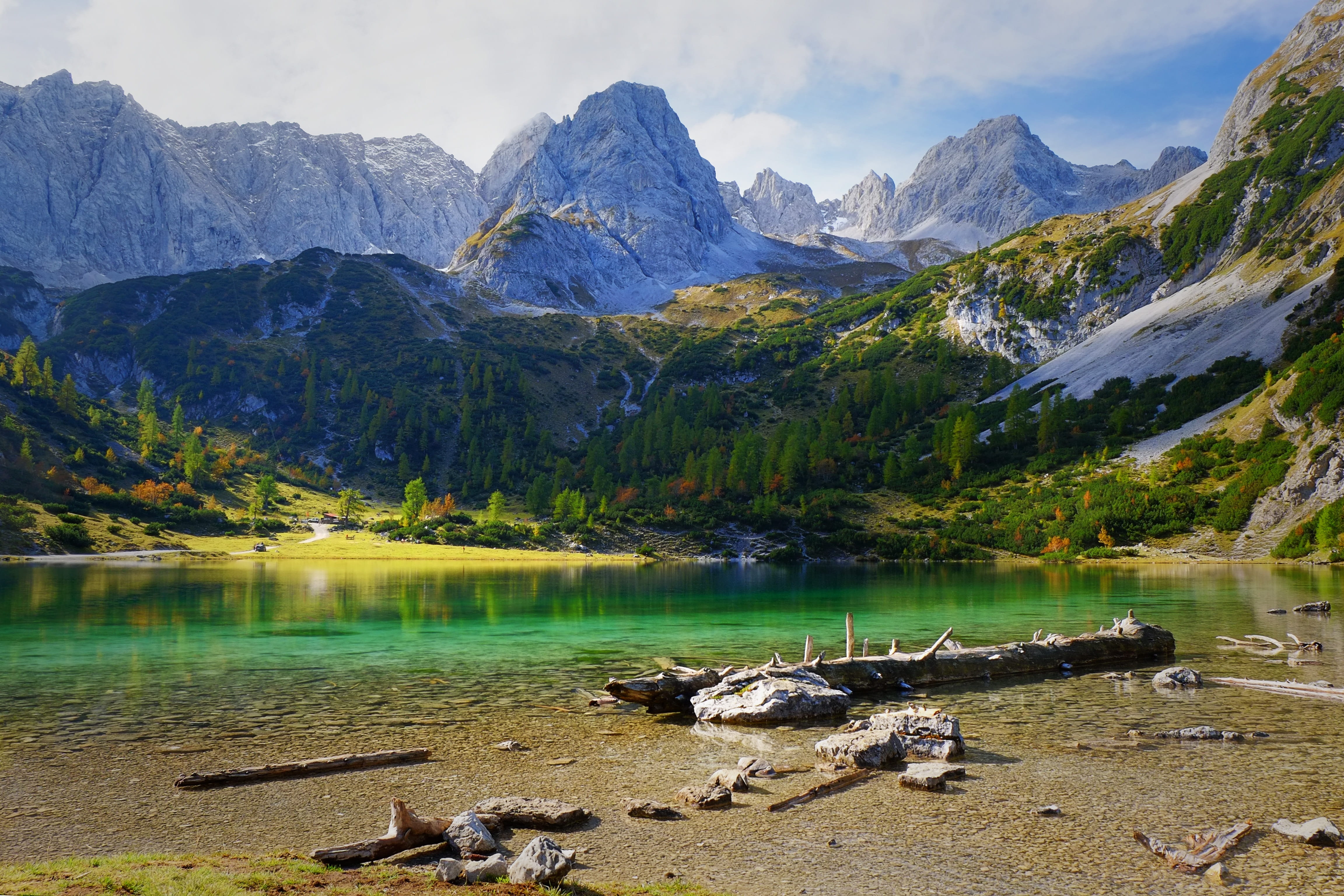 no people, tranquil scene, non-urban scene, sky, 4K, mountain range, solid, alpine, rock - object, scenics - nature, bavaria, mountains, rock, mountain landscape, HD Wallpaper