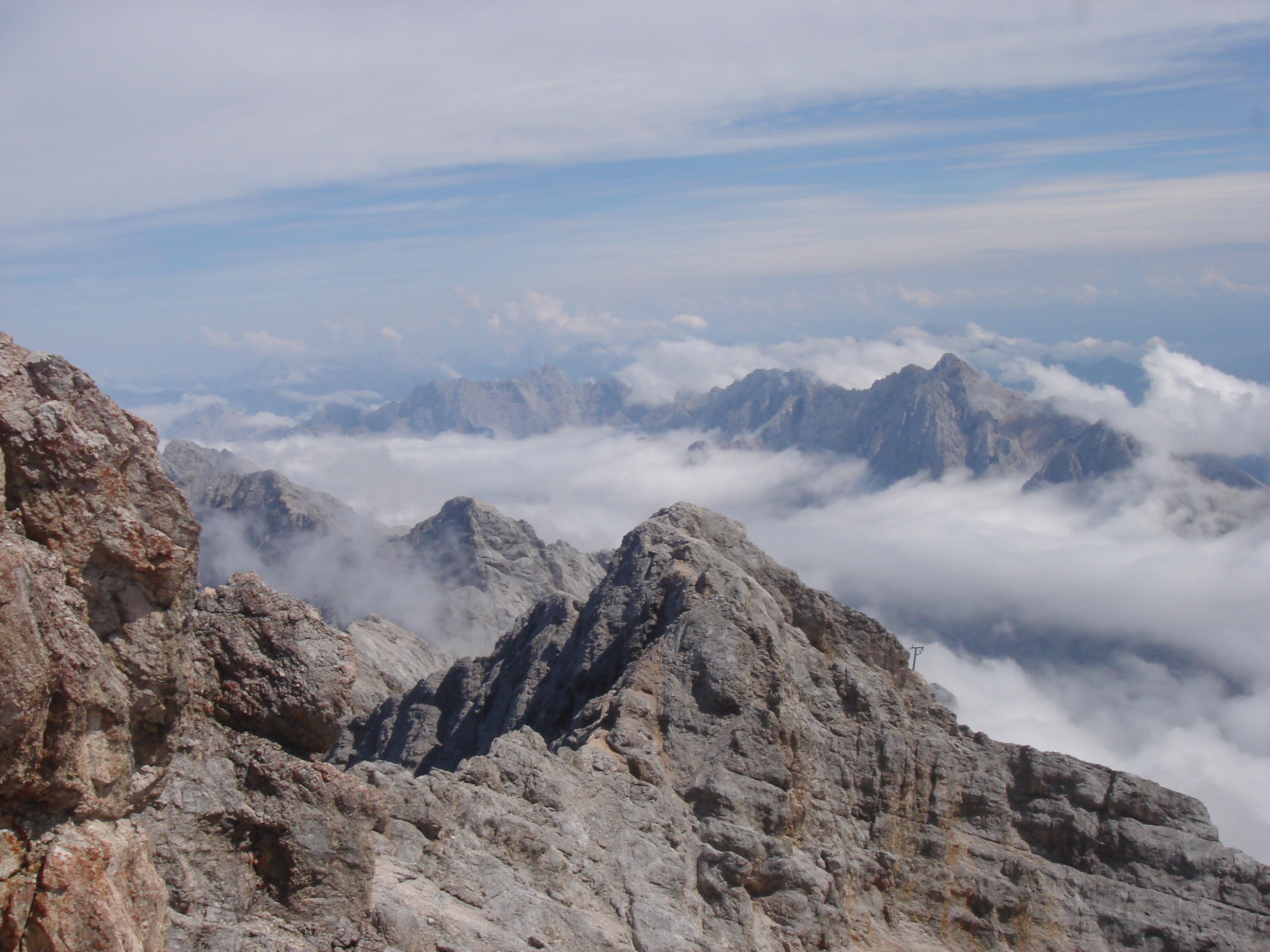 cloud - sky, scenics - nature, zugspitze massif, view, mountain ridge, mountain range, outdoors, sky, idyllic, mountain, tranquility, non-urban scene, destination, HD Wallpaper