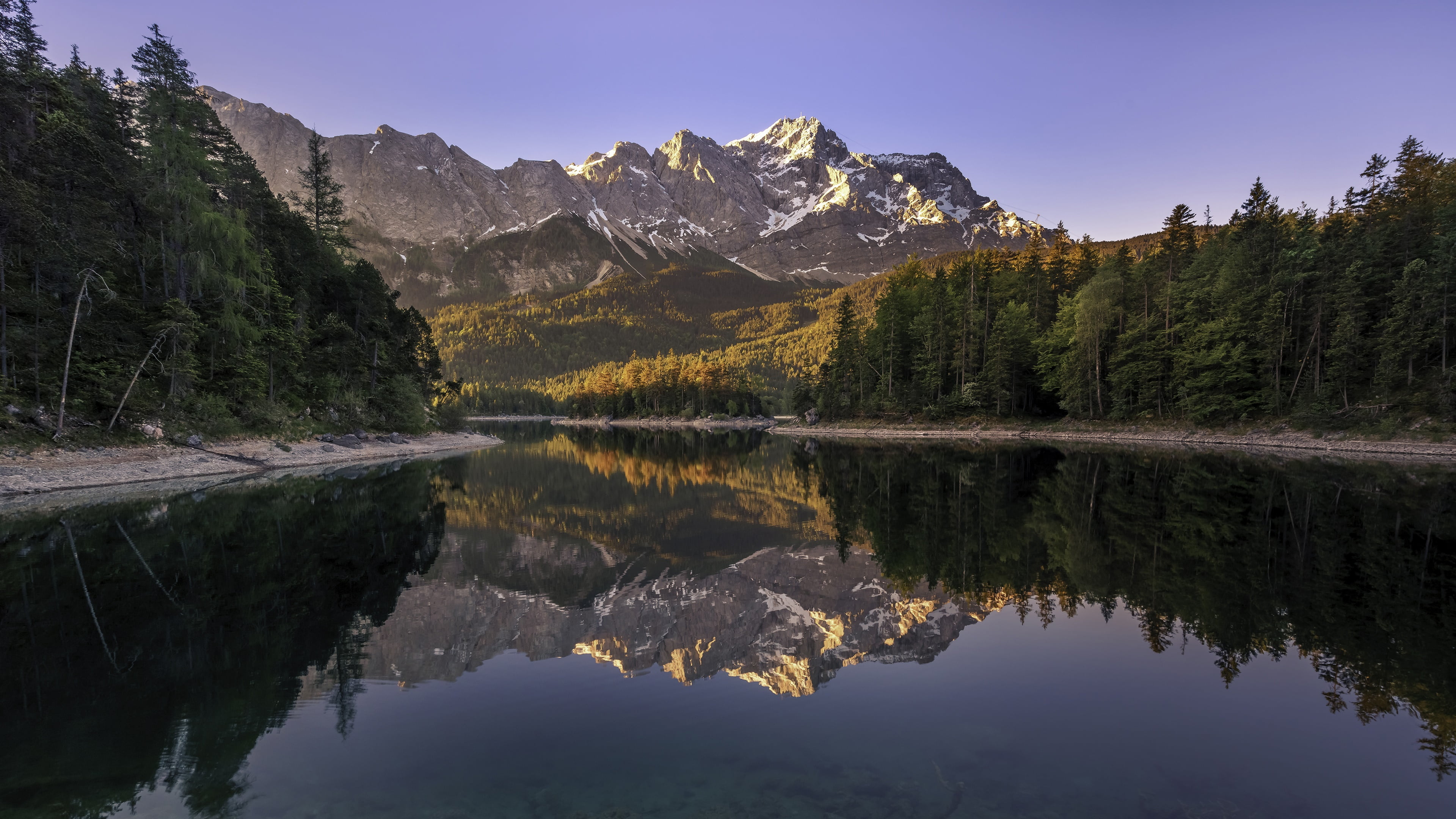 waterfront, wilderness, mount scenery, reflection, grainau, sky, idyllic, no people, mountain, tranquility, lake, bavaria, europe, outdoors, bank, 4K, HD Wallpaper