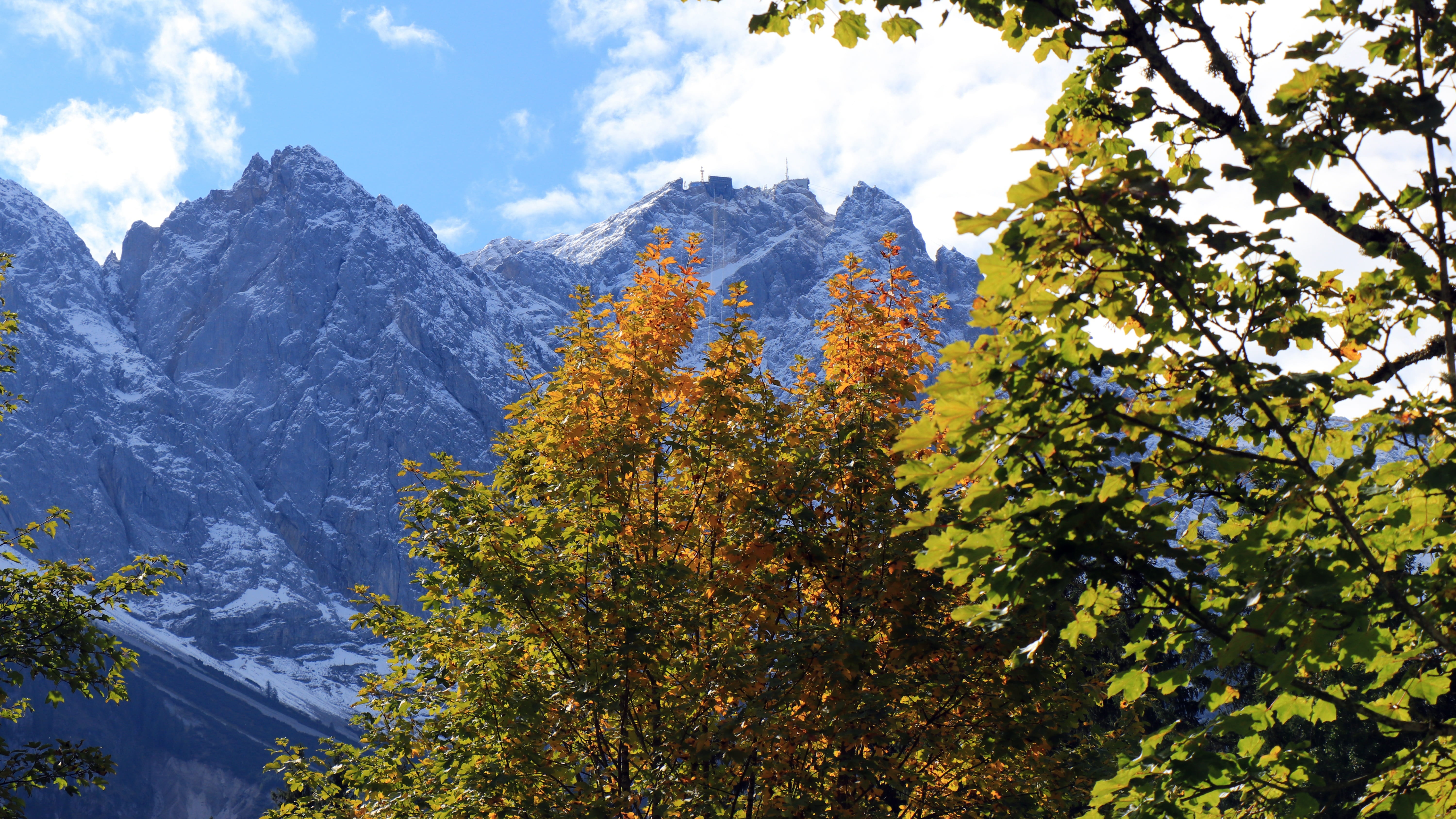 tranquility, zugspitze, eibsee from, plant, mountain range, day, snowcapped mountain, mountain, low angle view, sky, change, scenics - nature, non-urban scene, HD Wallpaper