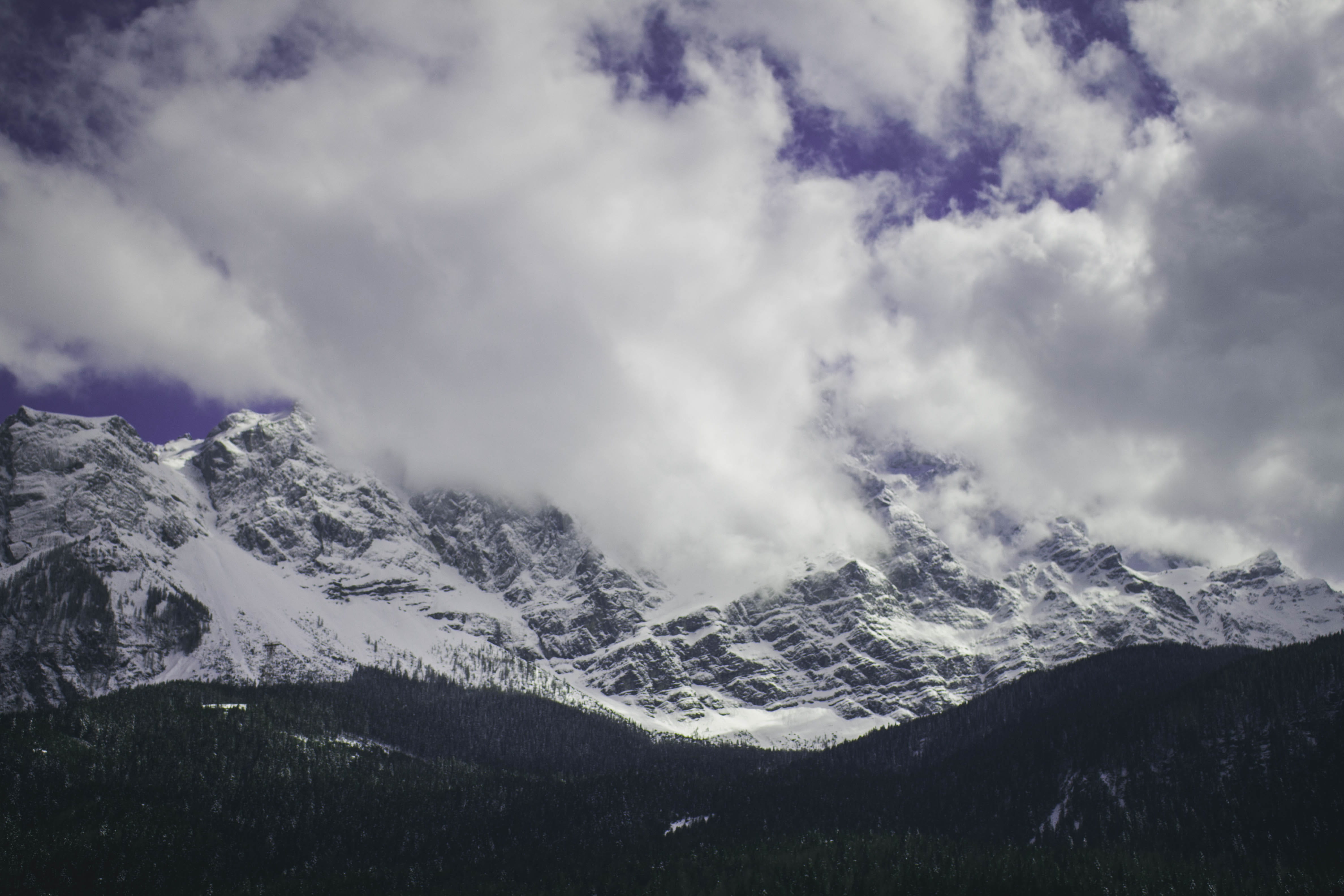 nature, mountain range, zugspitze, mountain, sky, mountain peak, germany, tree, idyllic, grainau, landscape, clouds, german alps, snowcapped mountain, forest, HD Wallpaper