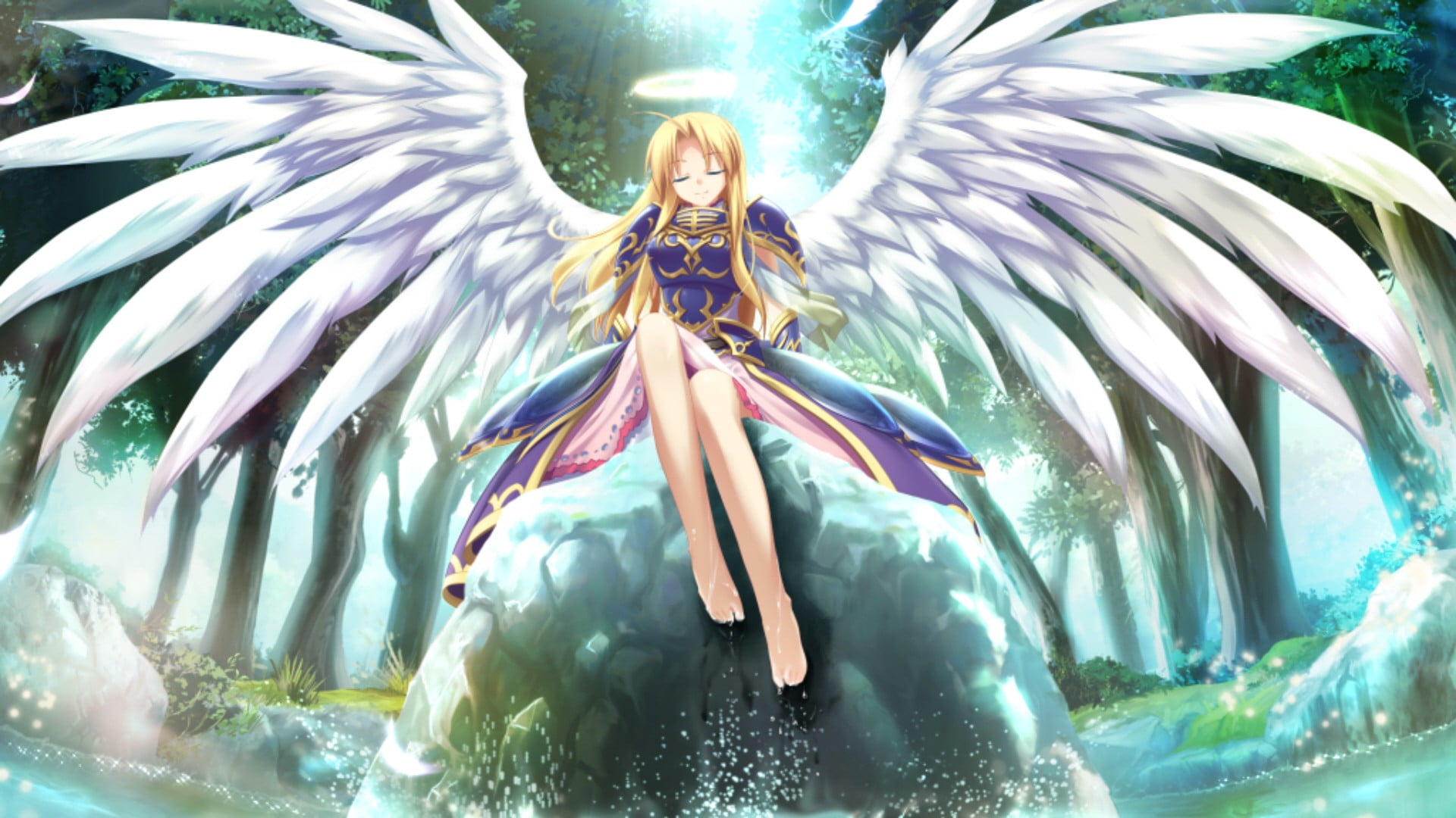 angel, female likeness, three quarter length, 1080P, beautiful woman, creativity, representation, front view, leisure activity, nature, day, outdoors, HD Wallpaper