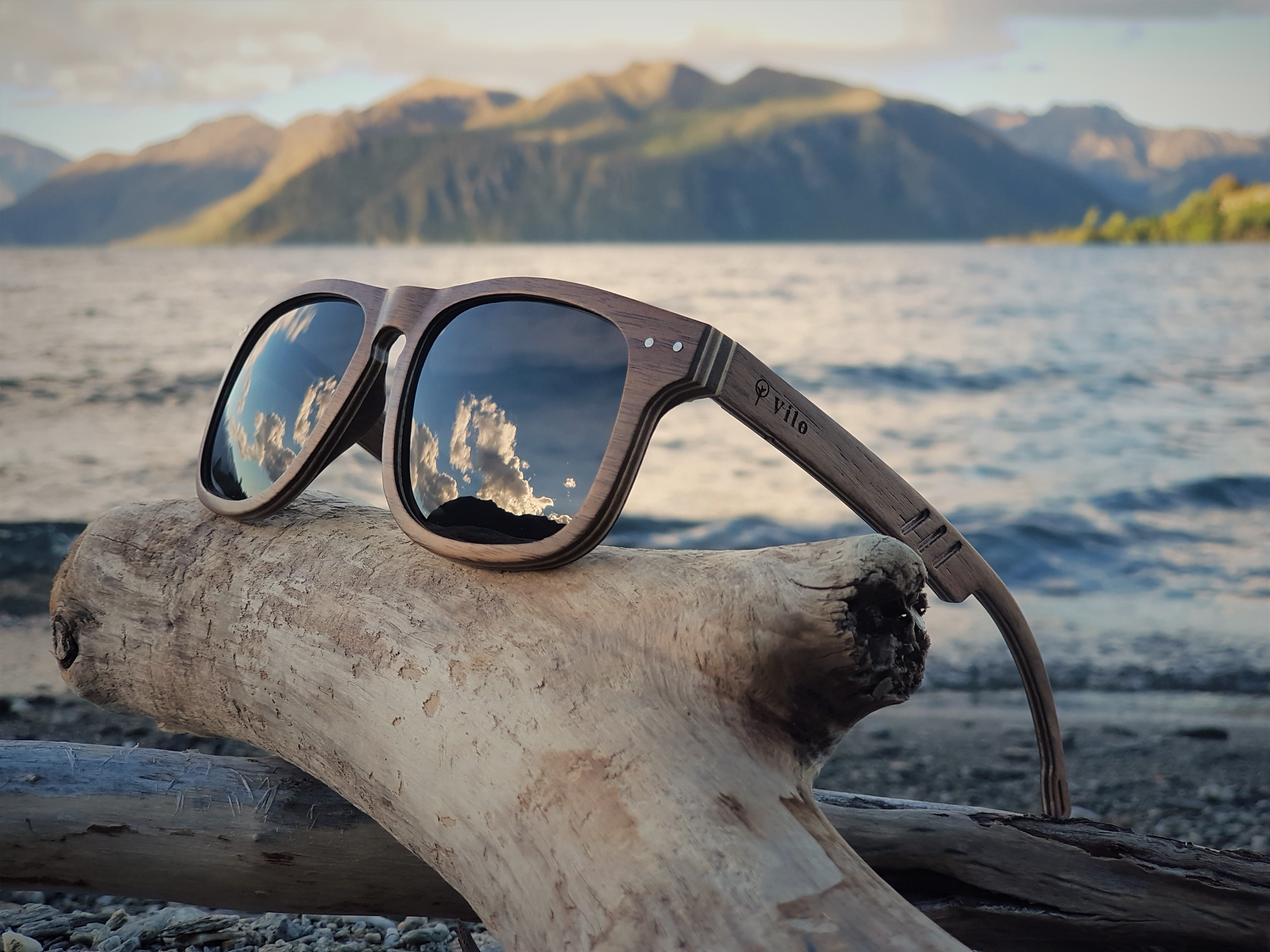 water, glasses, focus on foreground, no people, new zealand, sunrise, wood sunglasses, beach, forest, mountain, close-up, wilderness, scenics - nature, HD Wallpaper