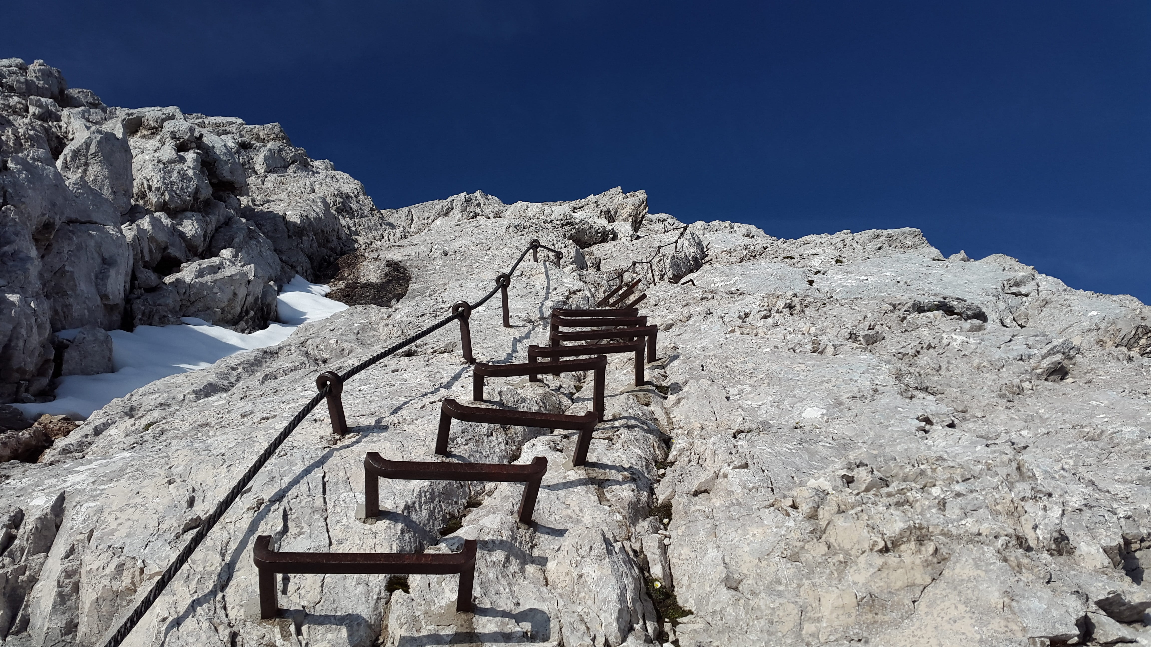 clear sky, wood - material, rock, built structure, rise, height, mountain, head, sky, zugspitze massif, photography, direction, day, ostallgäu, away, solid, HD Wallpaper