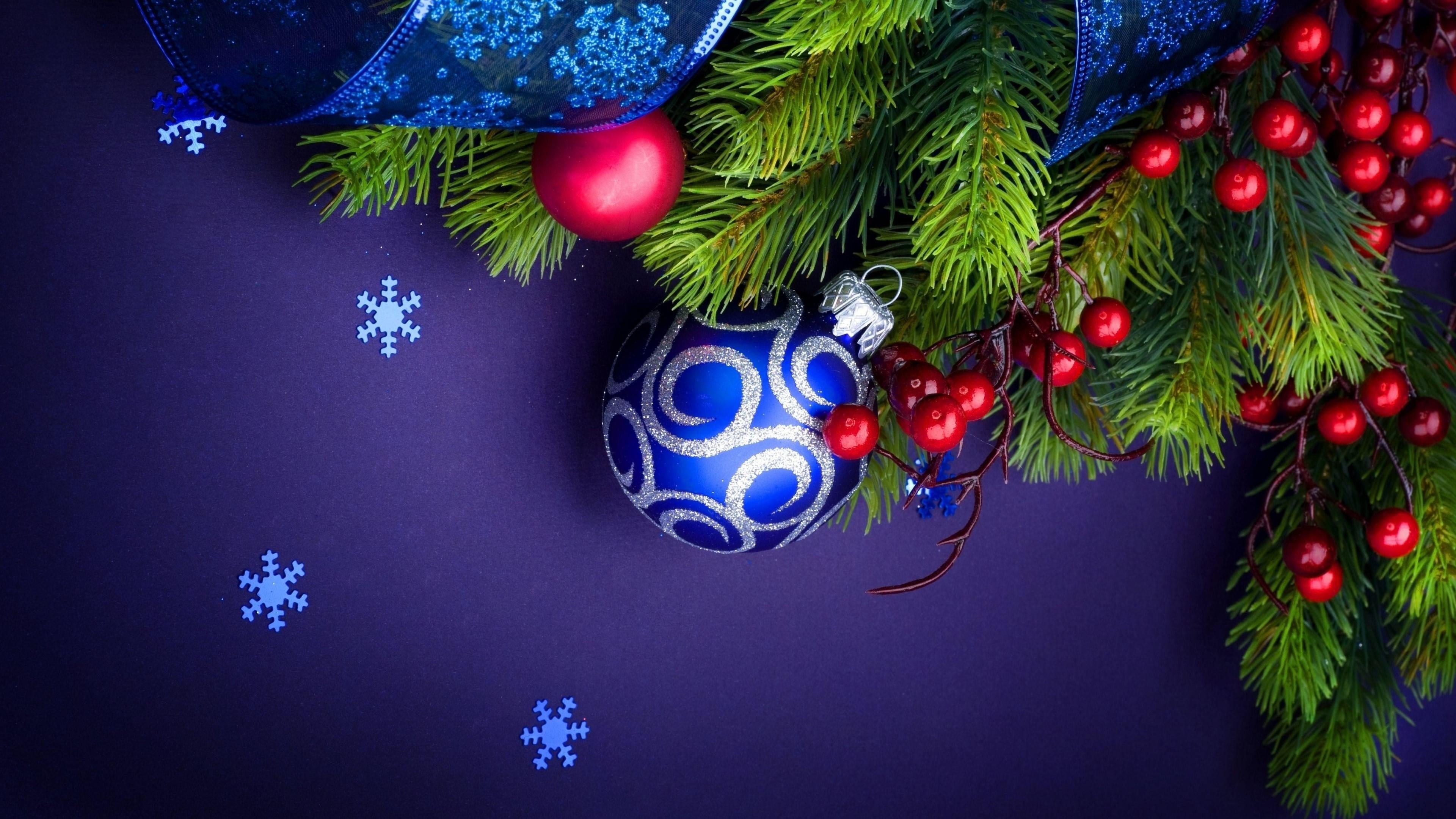sphere, no people, silver colored, decoration, christmas, evergreen, holiday, event, bright, celebration, tree, celebration event, indoors, close-up, 4K, HD Wallpaper