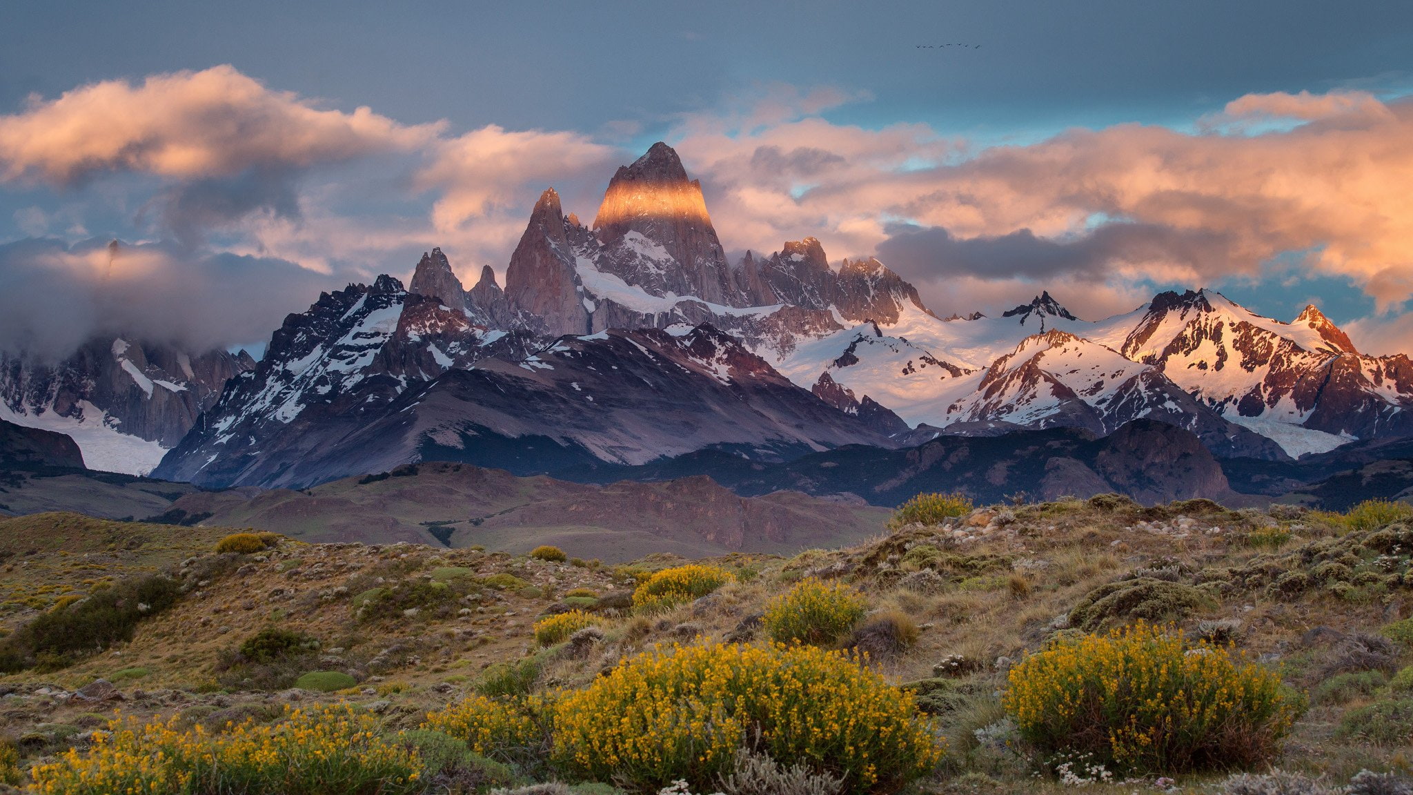 argentina, border, fitz, roy, mount, chile, patagonia, monte, 1080P, desert, HD Wallpaper