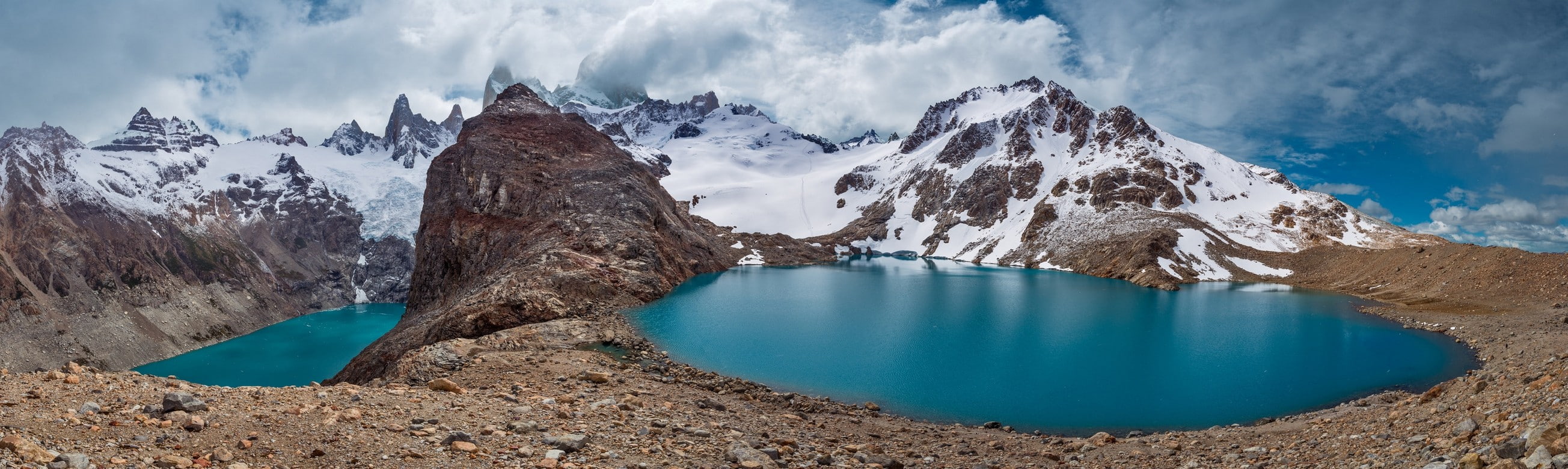 rock, Argentina, environment, beauty in nature, mountains, panoramic, turquoise colored, no people, scenics - nature, clouds, cold temperature, panoramas, HD Wallpaper