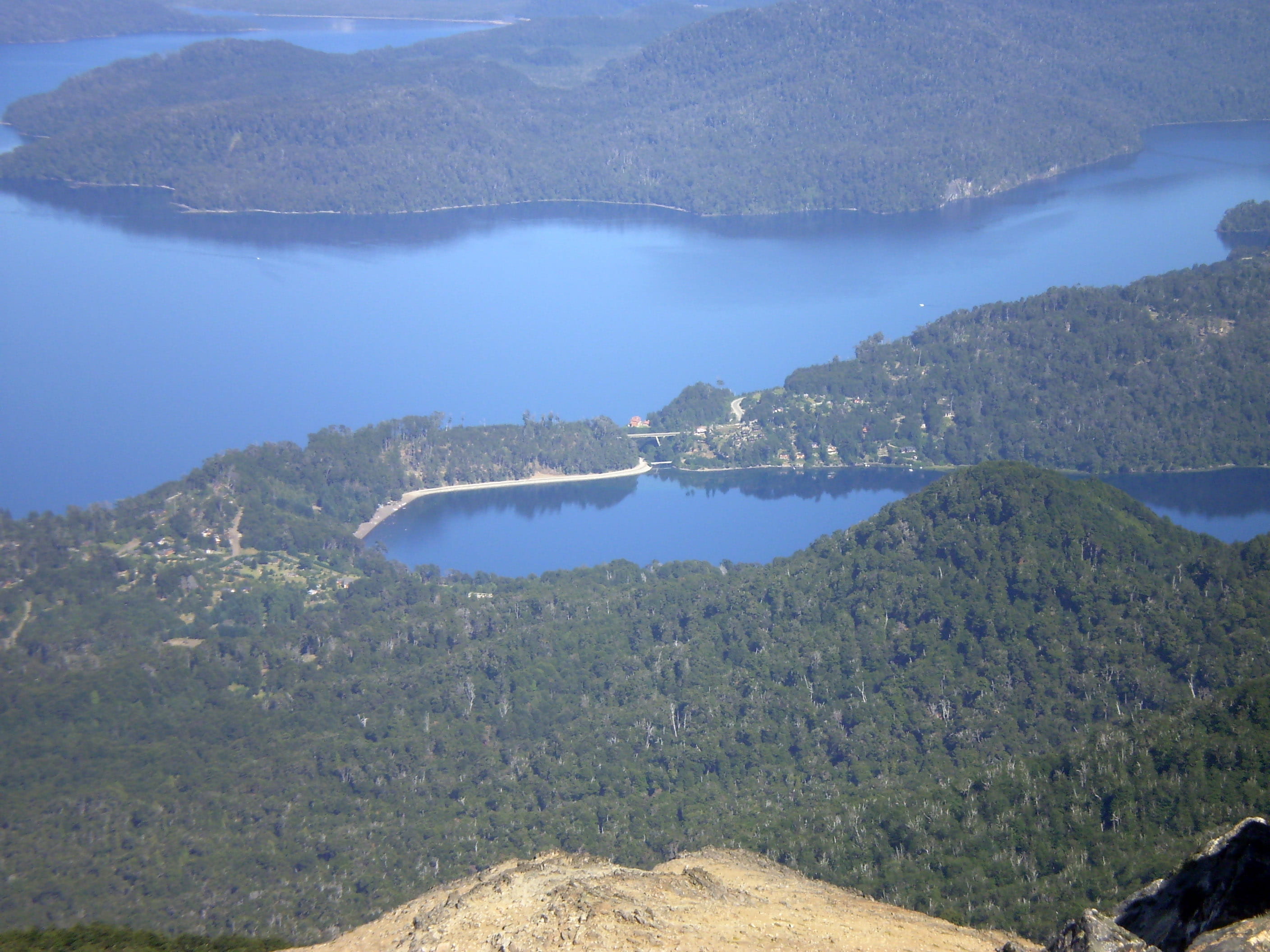 high angle view, public domain, blue, built structure, nature, scenics - nature, architecture, huapi, no people, 2K, mountain, national, non-urban scene, HD Wallpaper