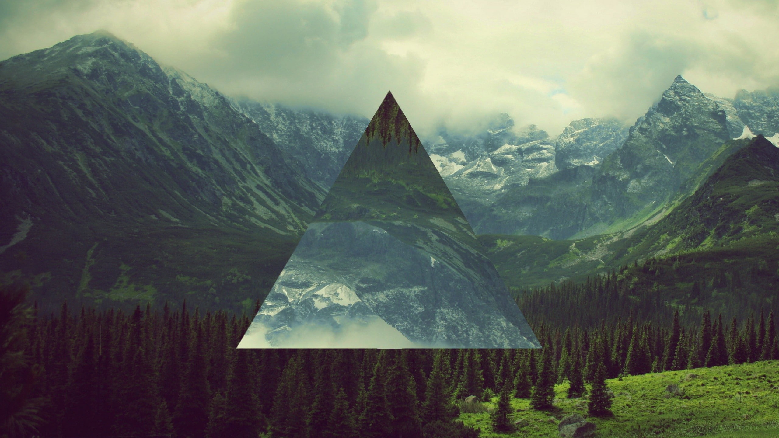 2K, polyscape, landscape, triangle, HD Wallpaper