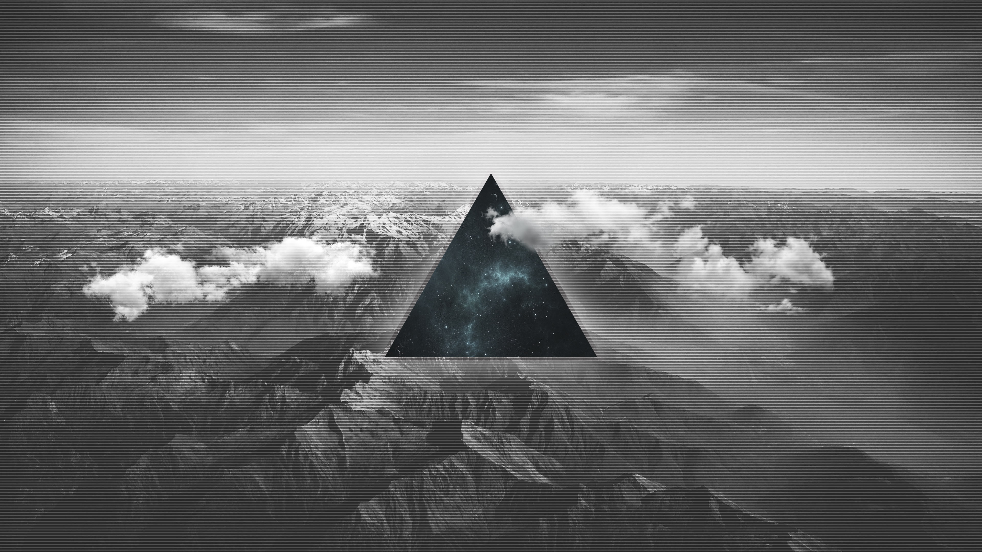 polyscape, mountains, outdoors, day, no people, travel destinations, built structure, plant, cloud - sky, the past, religion, digital composite, ancient civilization, HD Wallpaper