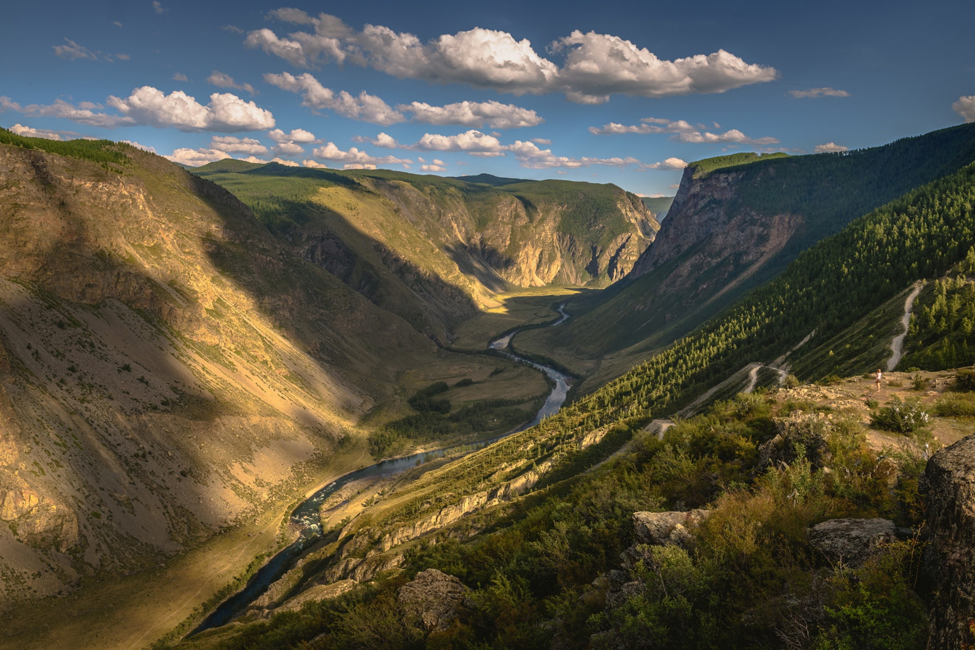 valley, landscape, nature, mountains, 1080P, Altai Mountains, HD Wallpaper