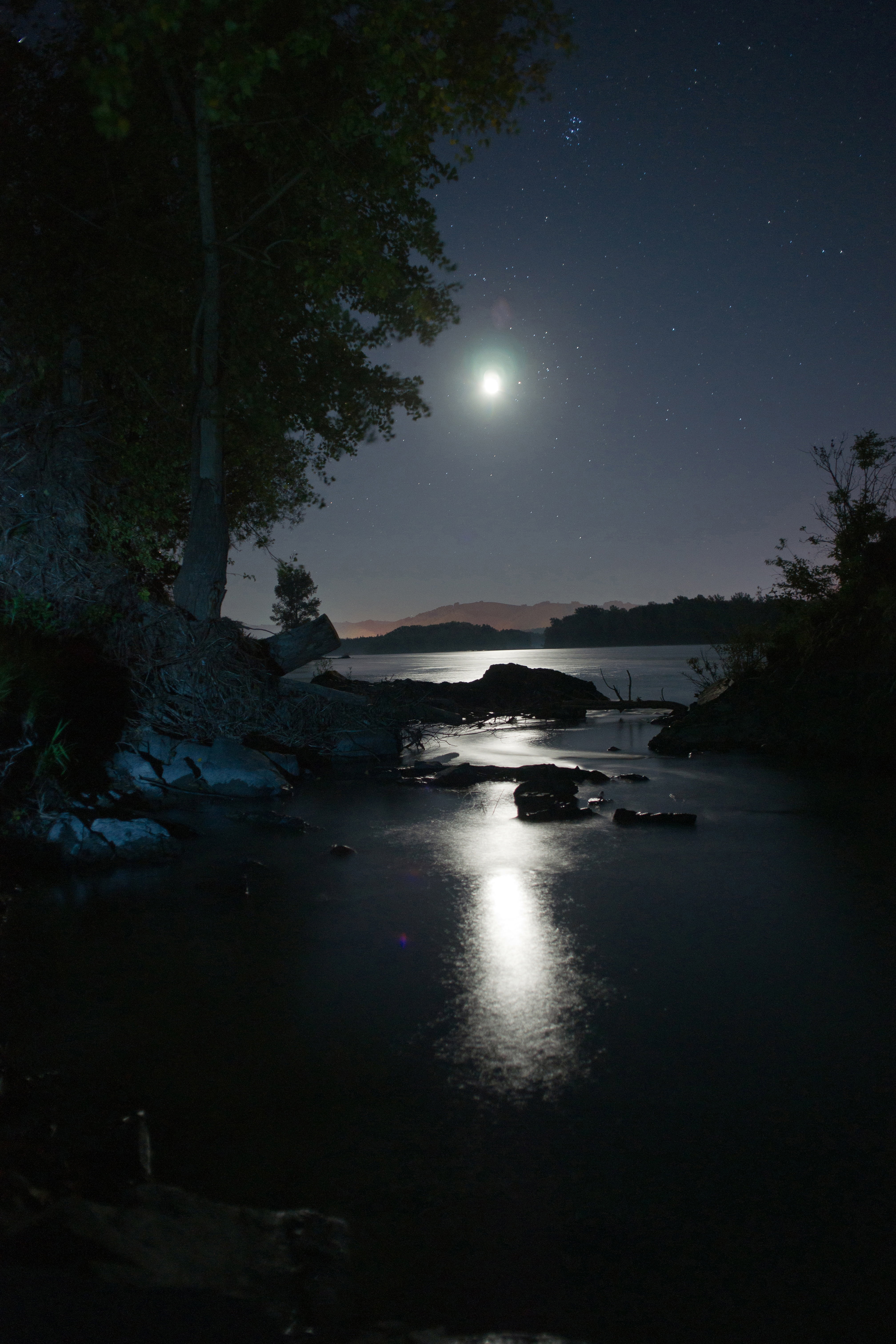 across, long exposure, space, illuminated, story, body, full moon, night, tree, star, nature, stones, moonlight, beauty in nature, tranquility, landscape, Phone HD Wallpaper