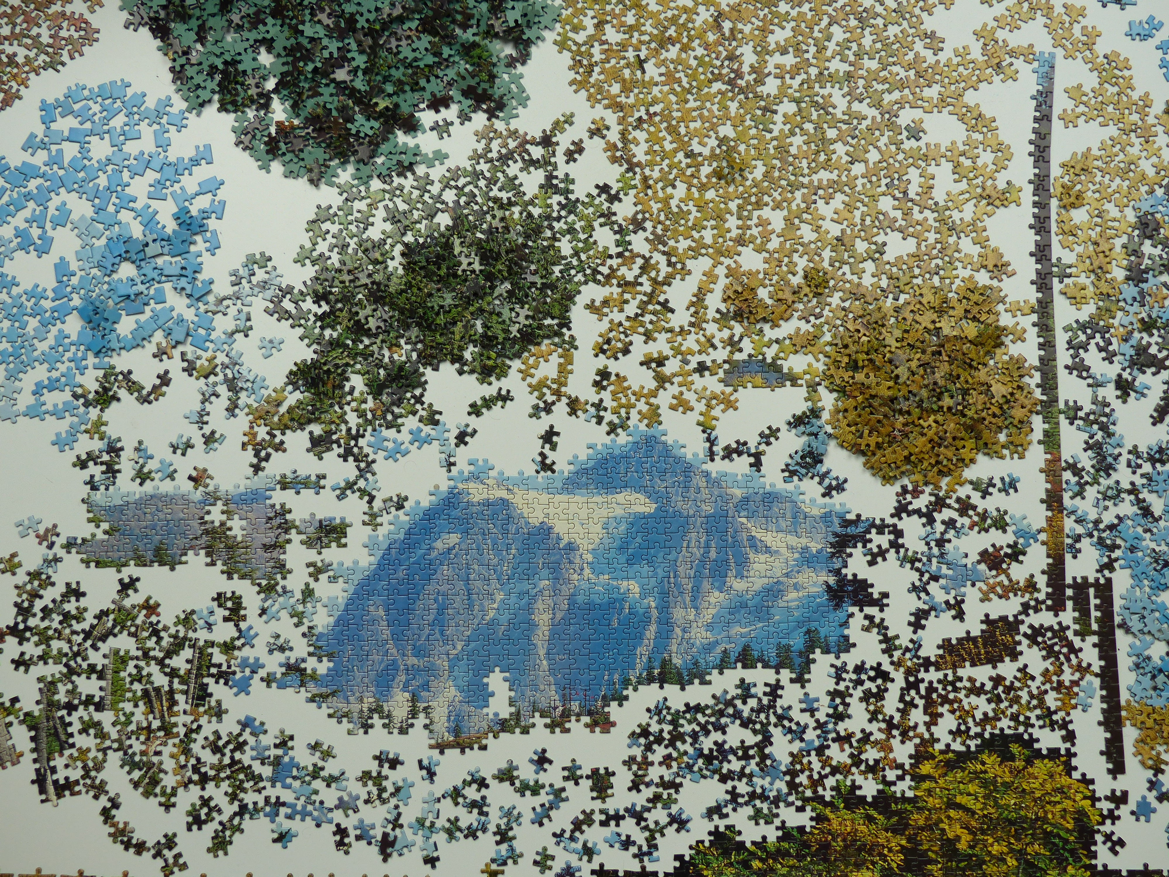 fun, play, day, tinker, puzzle piece, design, beauty in nature, america, blue, usa, floral pattern, sky, growth, glaciated mountains, tricky, leisure activity, HD Wallpaper