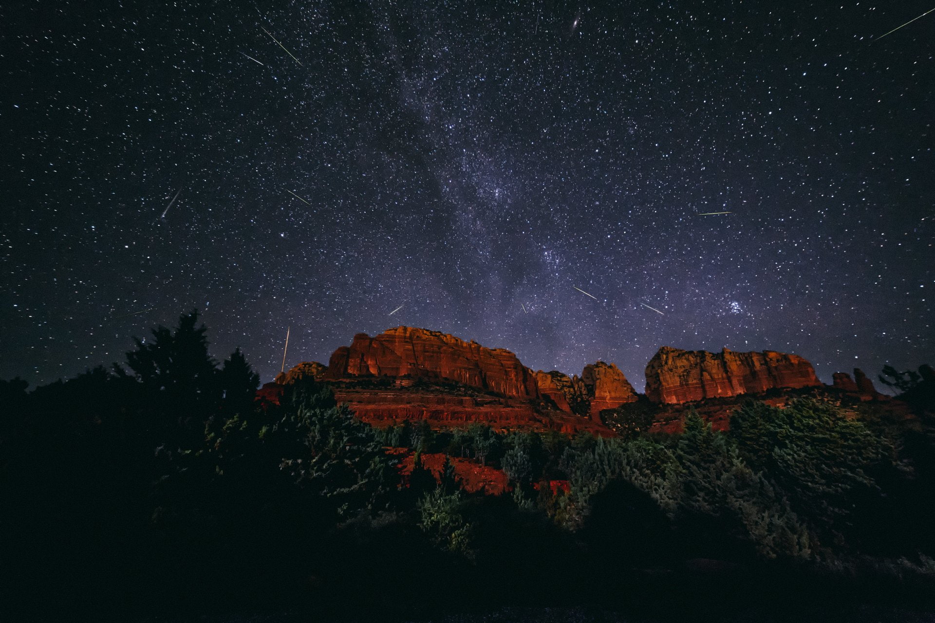 Meteor Shower, Earth, Mountain, Nature, 1080P, Night, Stars, Meteor, HD Wallpaper