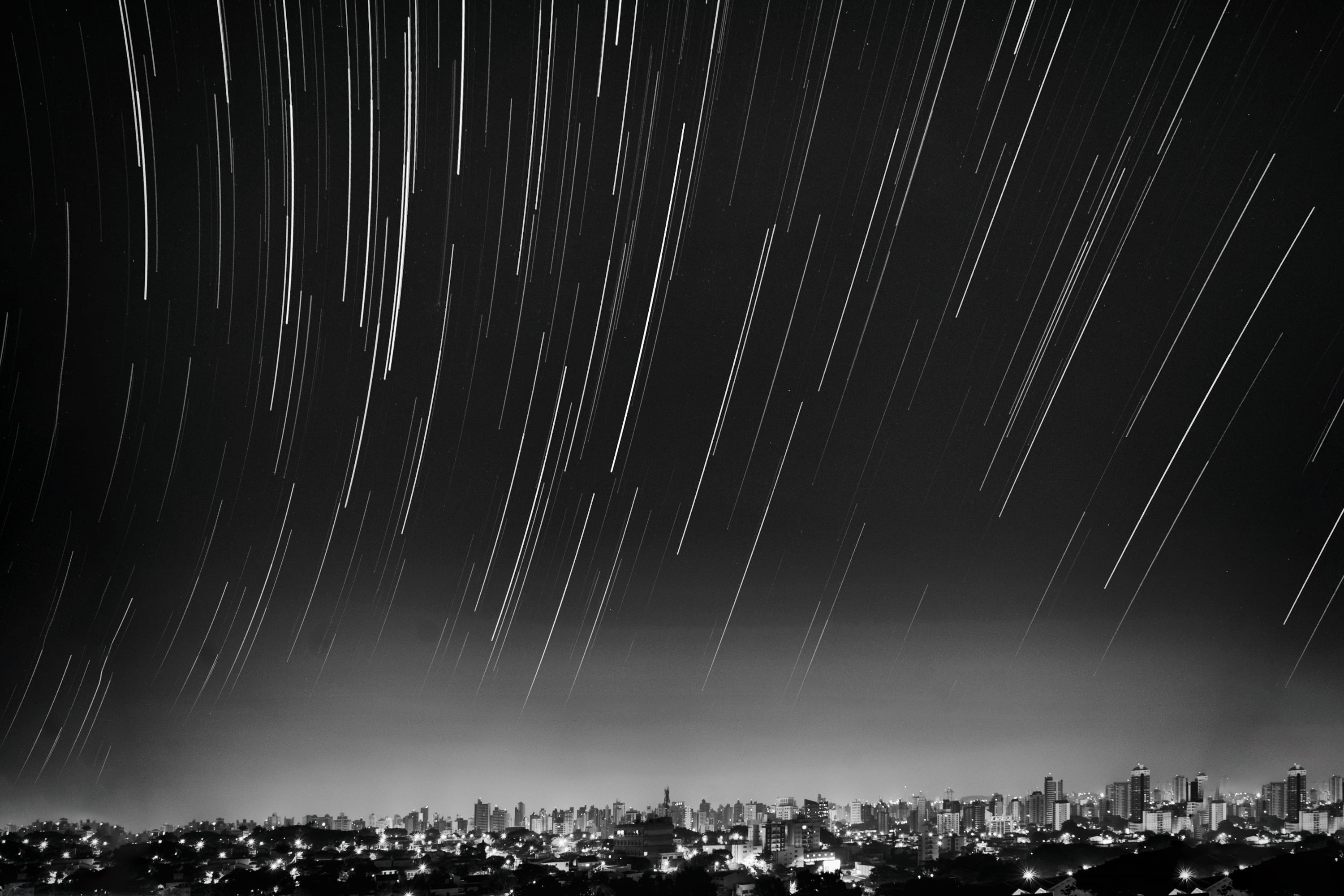 skyscraper, dark, building exterior, space, star trail, no people, nature, digital composite, sky, brasil, nighttime, atmosphere, building, night sky, campina, HD Wallpaper
