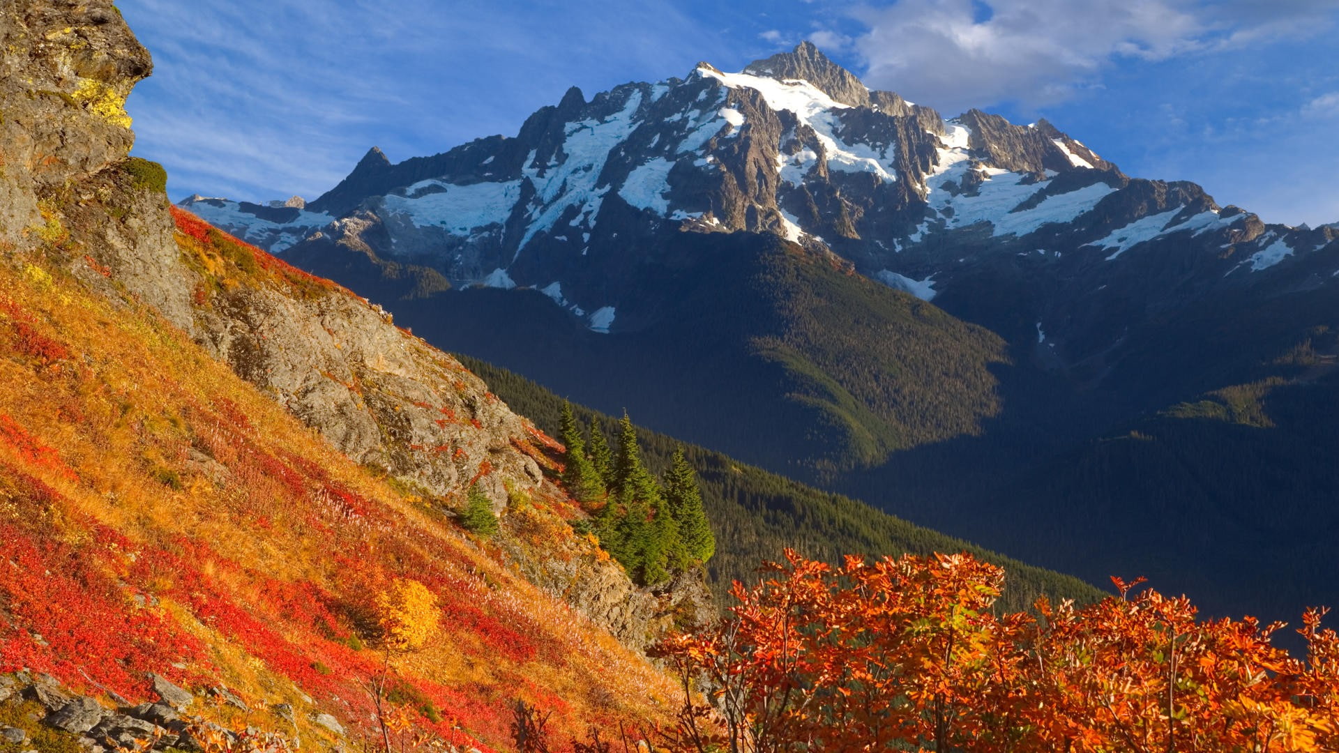 autumn, washington, yellow, baker, 1080P, mount, HD Wallpaper