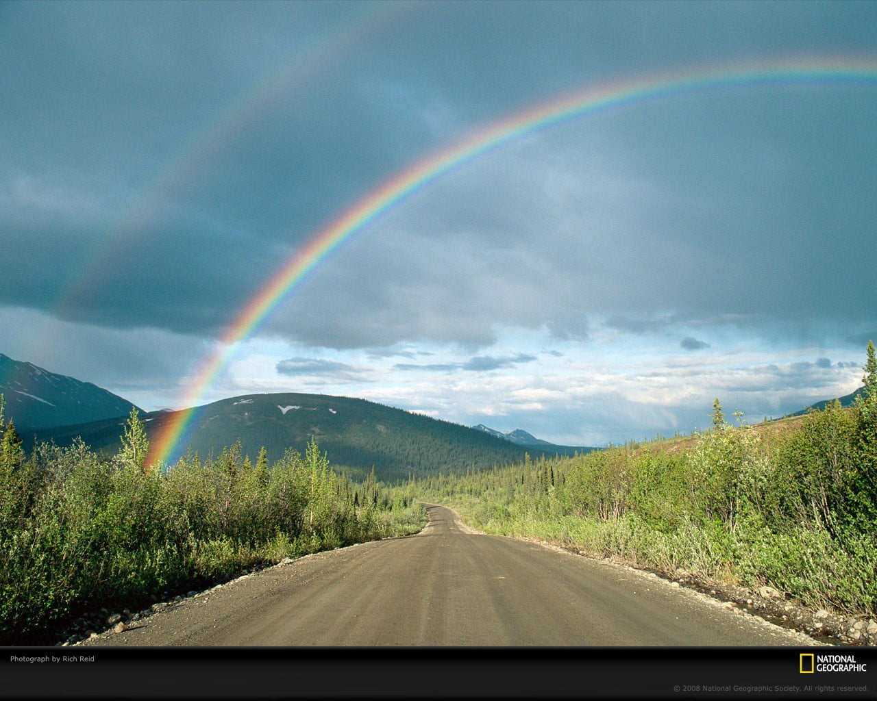 painting, highway, rainbows, multi colored, rainbow, road trip, cloud - sky, environment, land, beauty in nature, mountain, blue, body, scenics - nature, HD Wallpaper