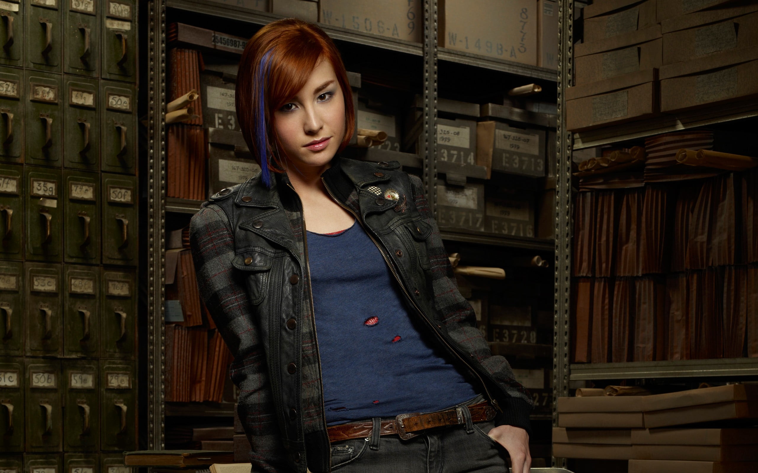 actress, portrait, 2K, young women, redhead, women, lifestyles, one person, bangs, leisure activity, real people, Allison Scagliotti, casual clothing, HD Wallpaper