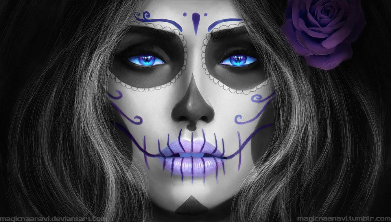 Sugar Skull, 720P, face, face paint, HD Wallpaper