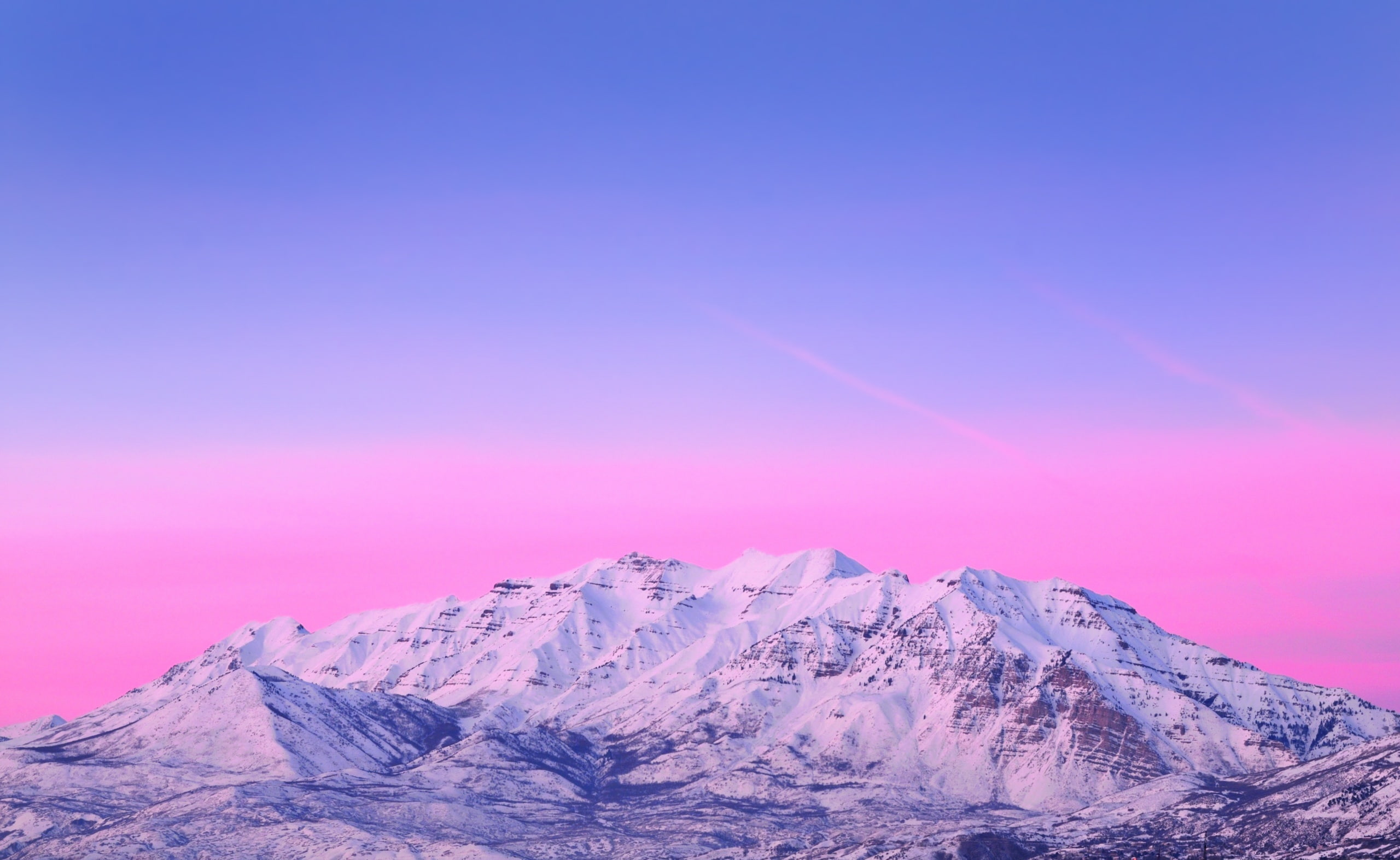 snow, Mount, idyllic, landscape, mountain range, Timpanogos, Utah, winter, Sunset, Pink, mountain, travel destinations, tranquil scene, no people, environment, HD Wallpaper