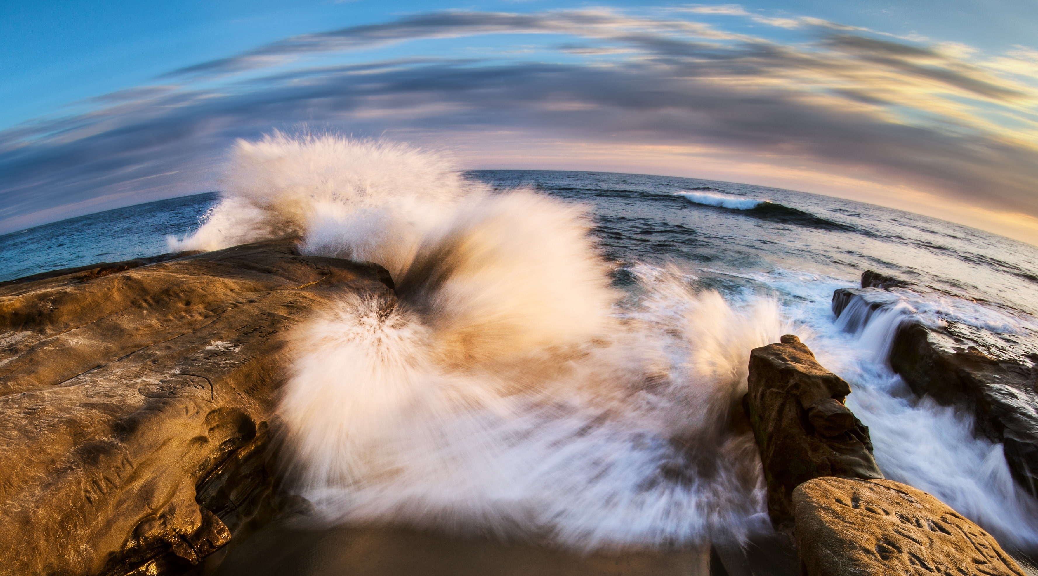 Mark, canon, jolla, sandiego, power in nature, Nature, 5dmark3, unitedstates, sky, Beach, scenics - nature, Wave, motion, crashing, beauty in nature, Dusk, HD Wallpaper