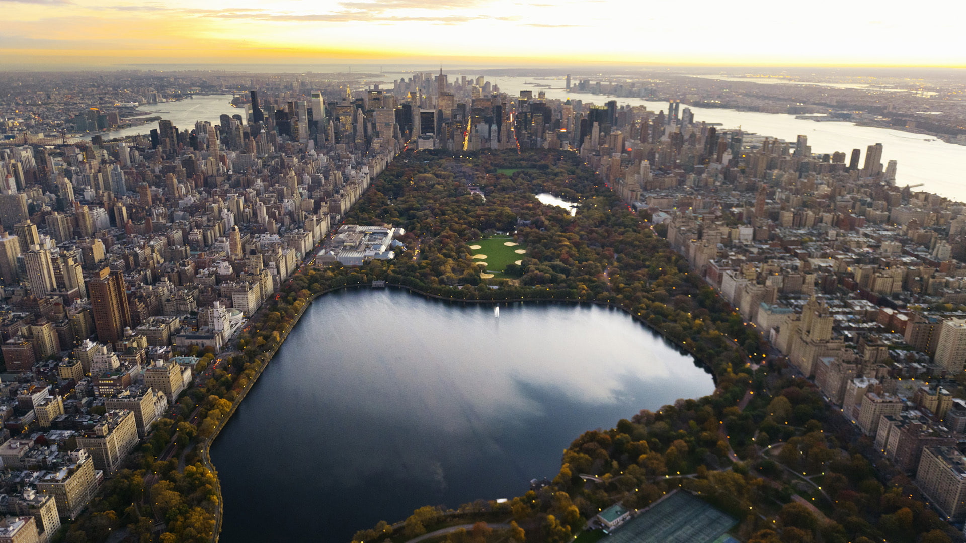 aerial, view, central, travel and world, 1080P, park, manhattan, HD Wallpaper