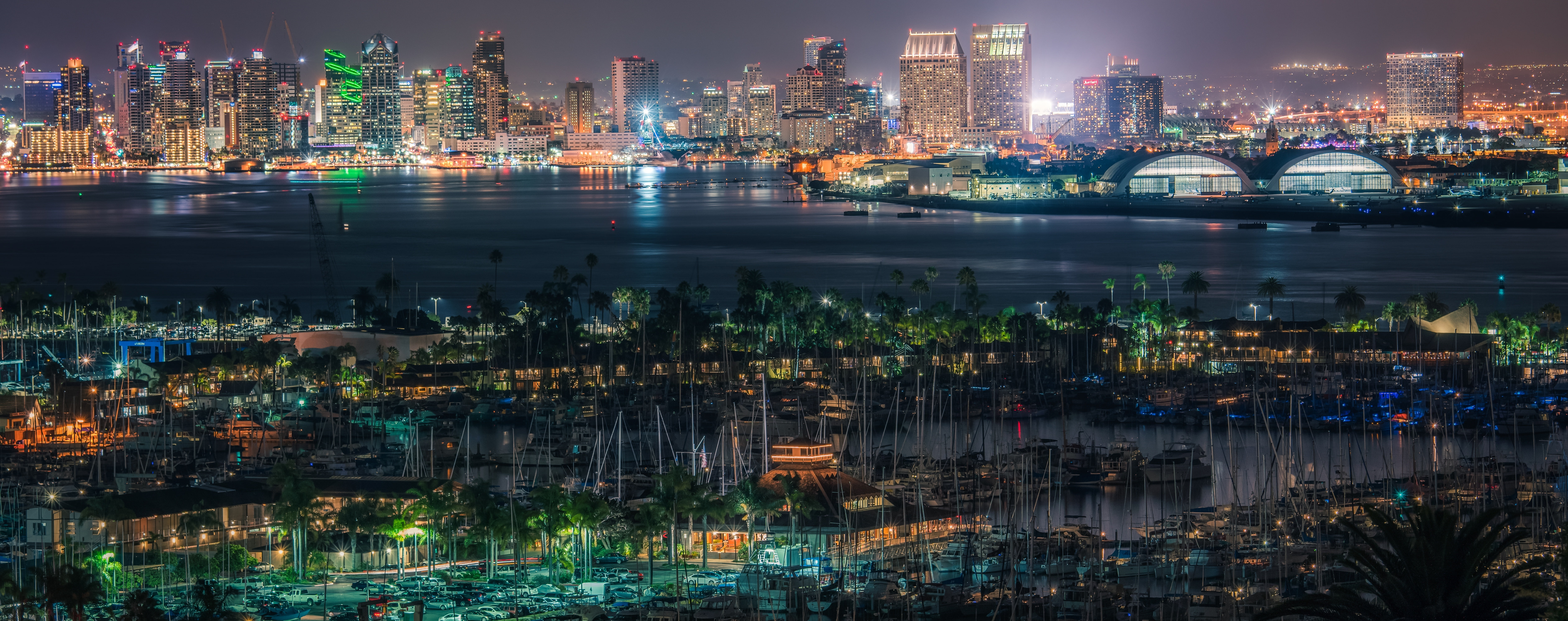 modern, night, illuminated, Sony, gray, waterfront, 5K, building, rise, san, built structure, sandiegobay, reflection, landscape, office building exterior, HD Wallpaper