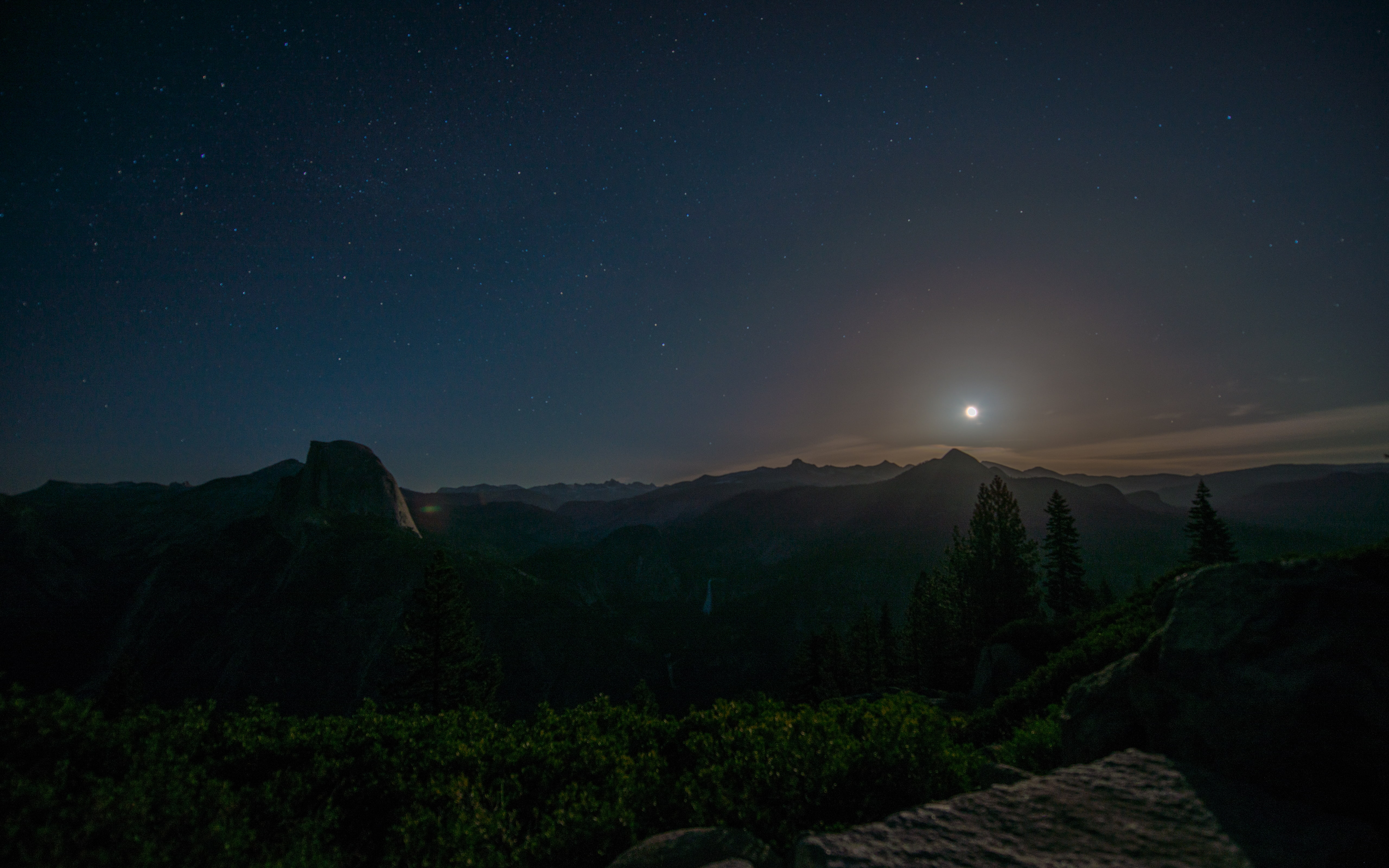 non-urban scene, night, mountain, sky, landscape, yosemite, black, california, environment, growth, stars, tranquil scene, idyllic, star, scenics - nature, HD Wallpaper
