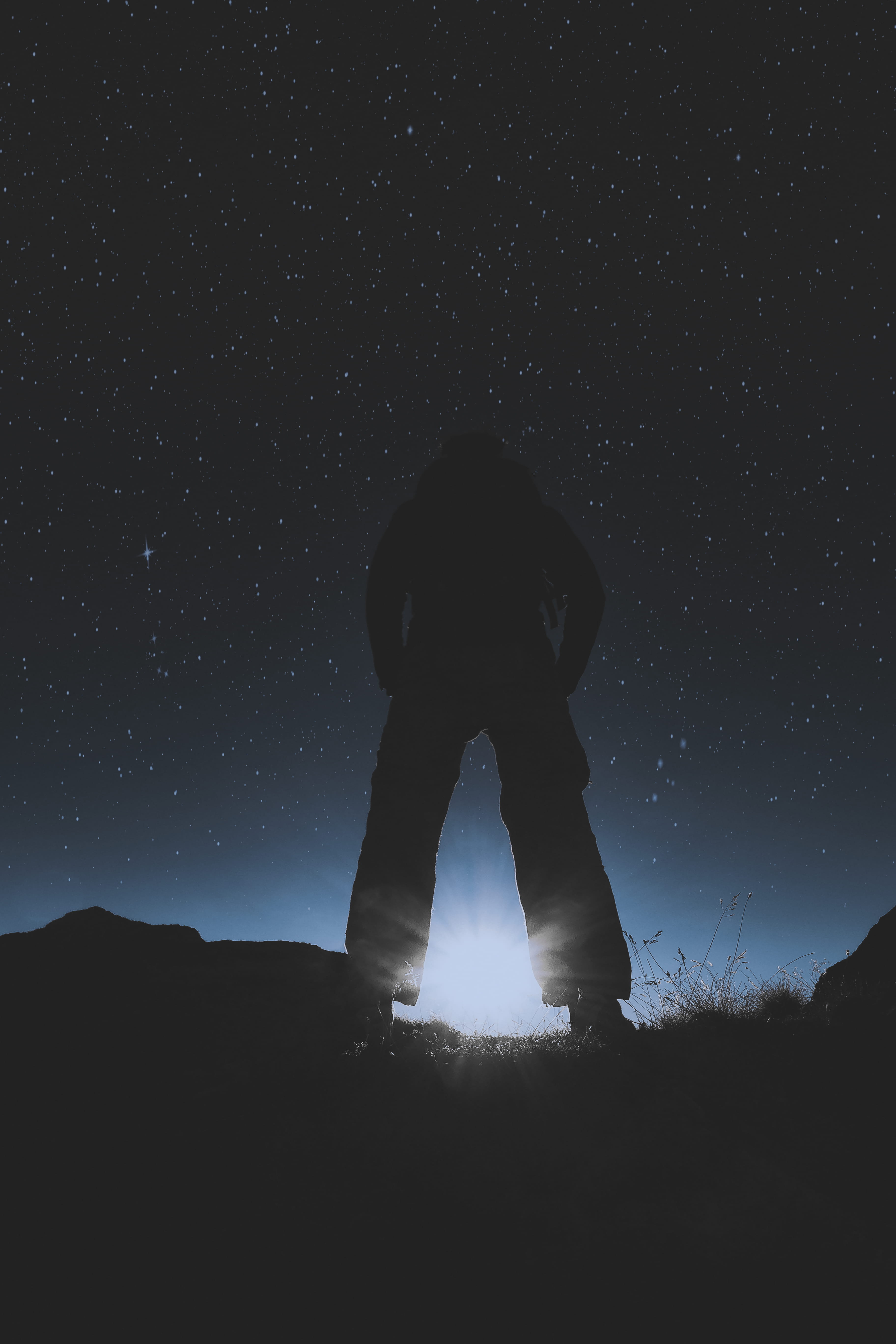 outdoor, space, mountain, star, moon, milky Way, exploration, outdoors, snow, looking out, sky, sport, dark, star - Space, blue, astrophotography, night, Phone HD Wallpaper
