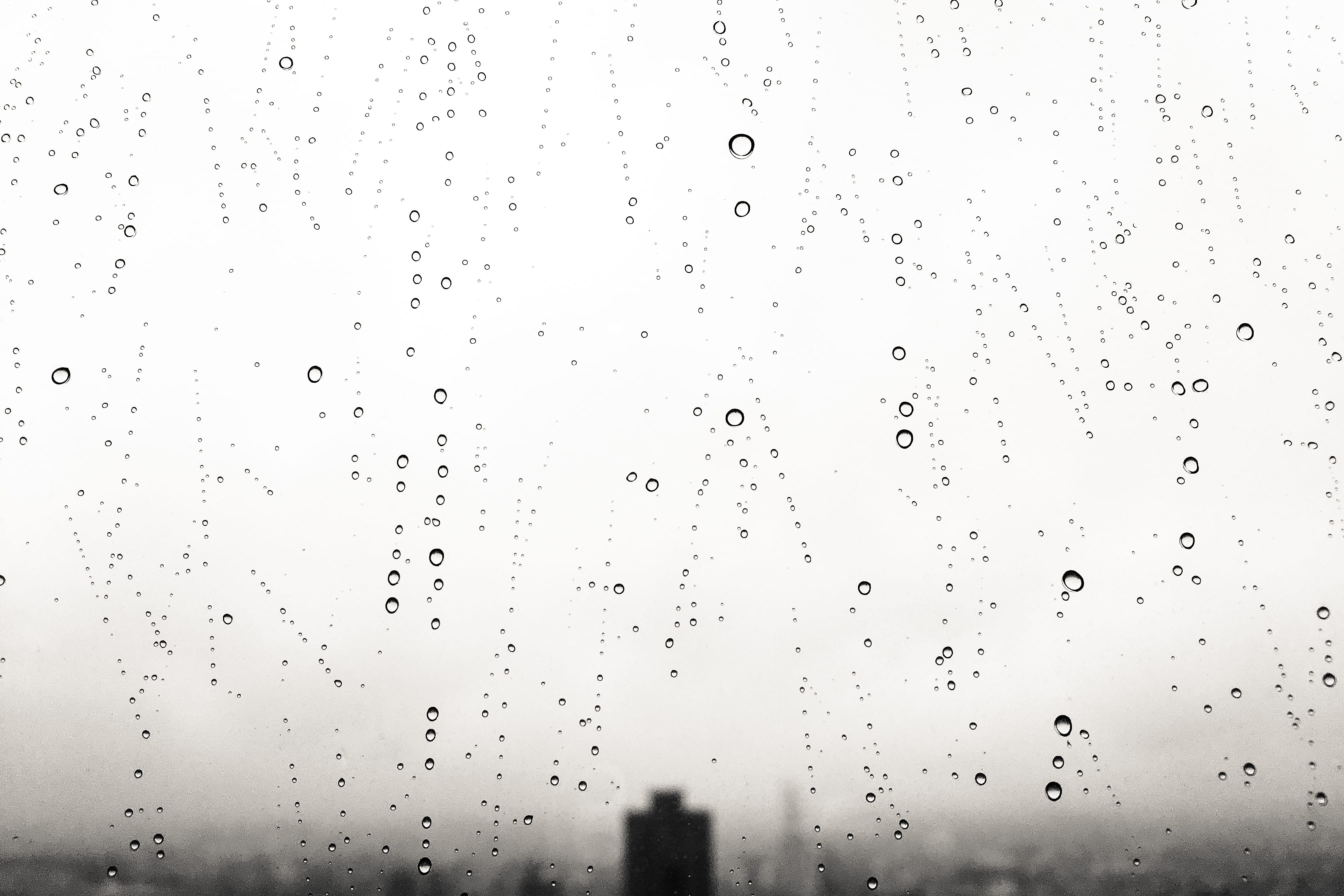 dew, nature, outdoors, textured, rain, drop, wet, drops, glass - Material, weather, blue, background, window, abstract, black and white, close-up, liquid, HD Wallpaper