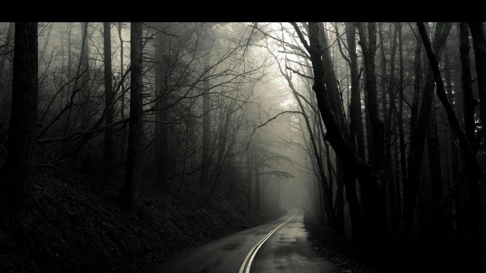 Nightmare, Trees, Dark, Eerie, nowhere, 720P, road, HD Wallpaper
