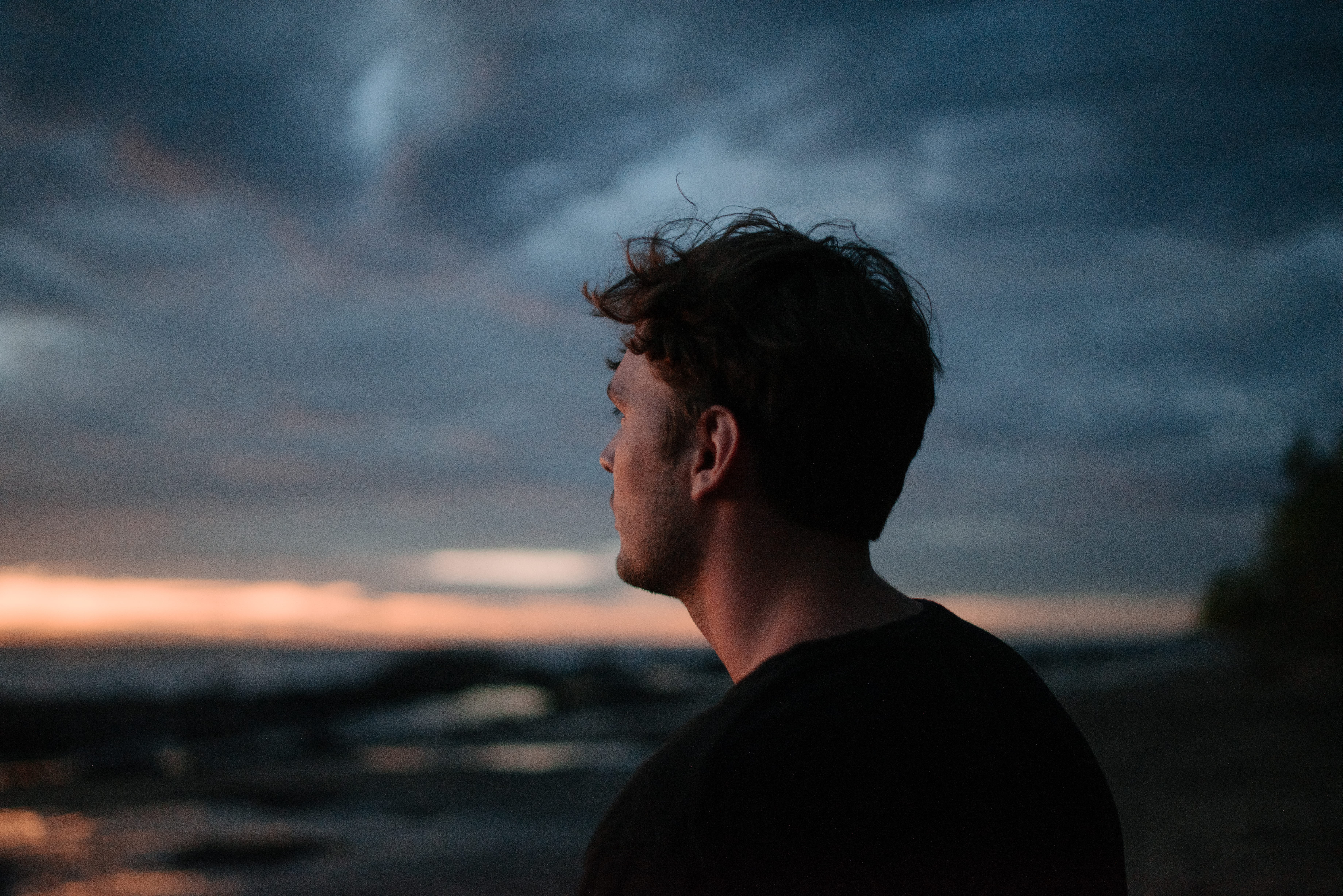 clothing, cloud - sky, men, man, looking away, focus, mid adult men, focus on foreground, silhouette, one person, 5K, apparel, outdoors, nature, photography, HD Wallpaper
