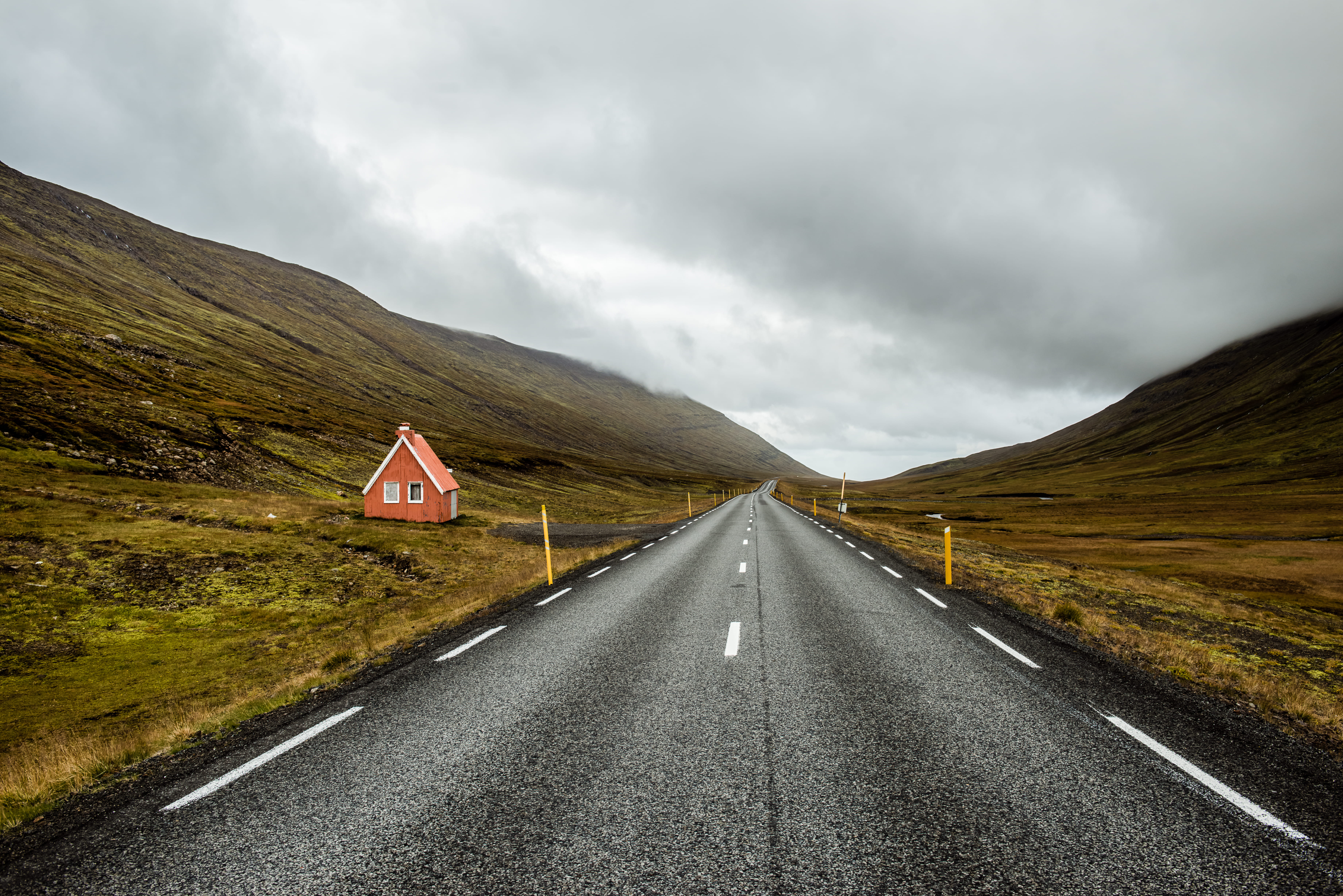 route, highway, non-urban scene, scenics - nature, pink, diminishing perspective, wooden, cloud - sky, remote, hill, grass, curve, beauty in nature, top, HD Wallpaper