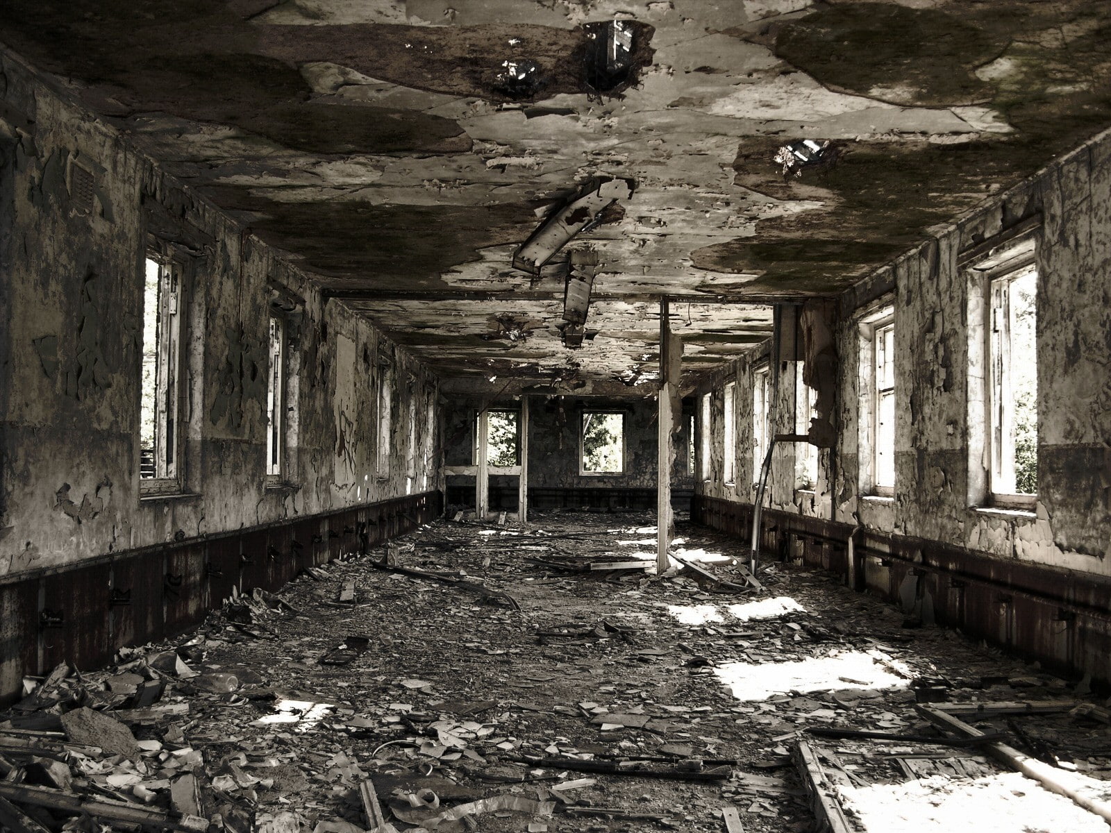 720P, dark, ruin, abandoned, building, HD Wallpaper