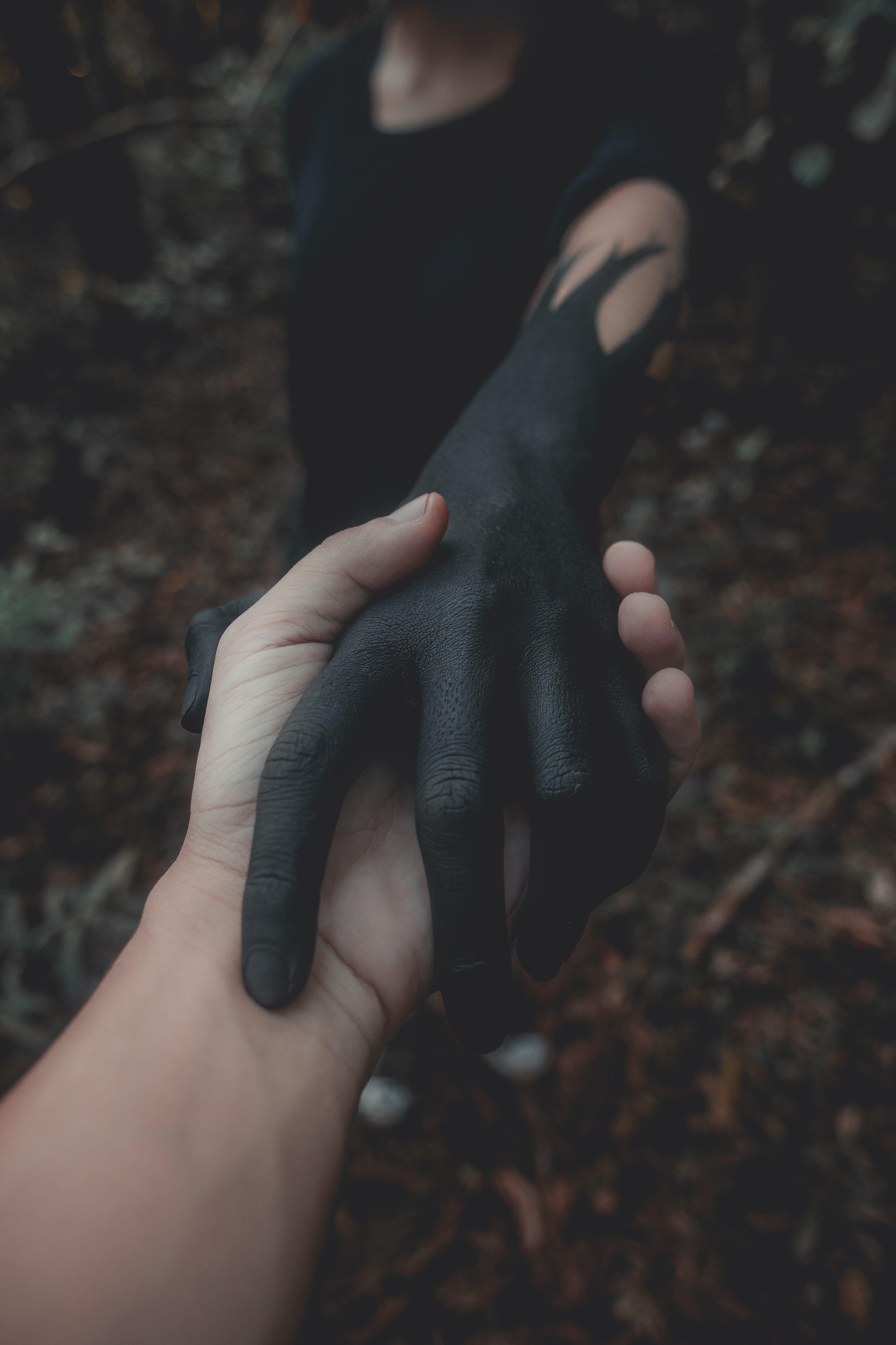 dark, follow, close-up, lost, caucasian Ethnicity, woman, guiding, 5K, human Hand, contrast, tattoo, holding, guide, leaves, people, outdoors, Phone HD Wallpaper