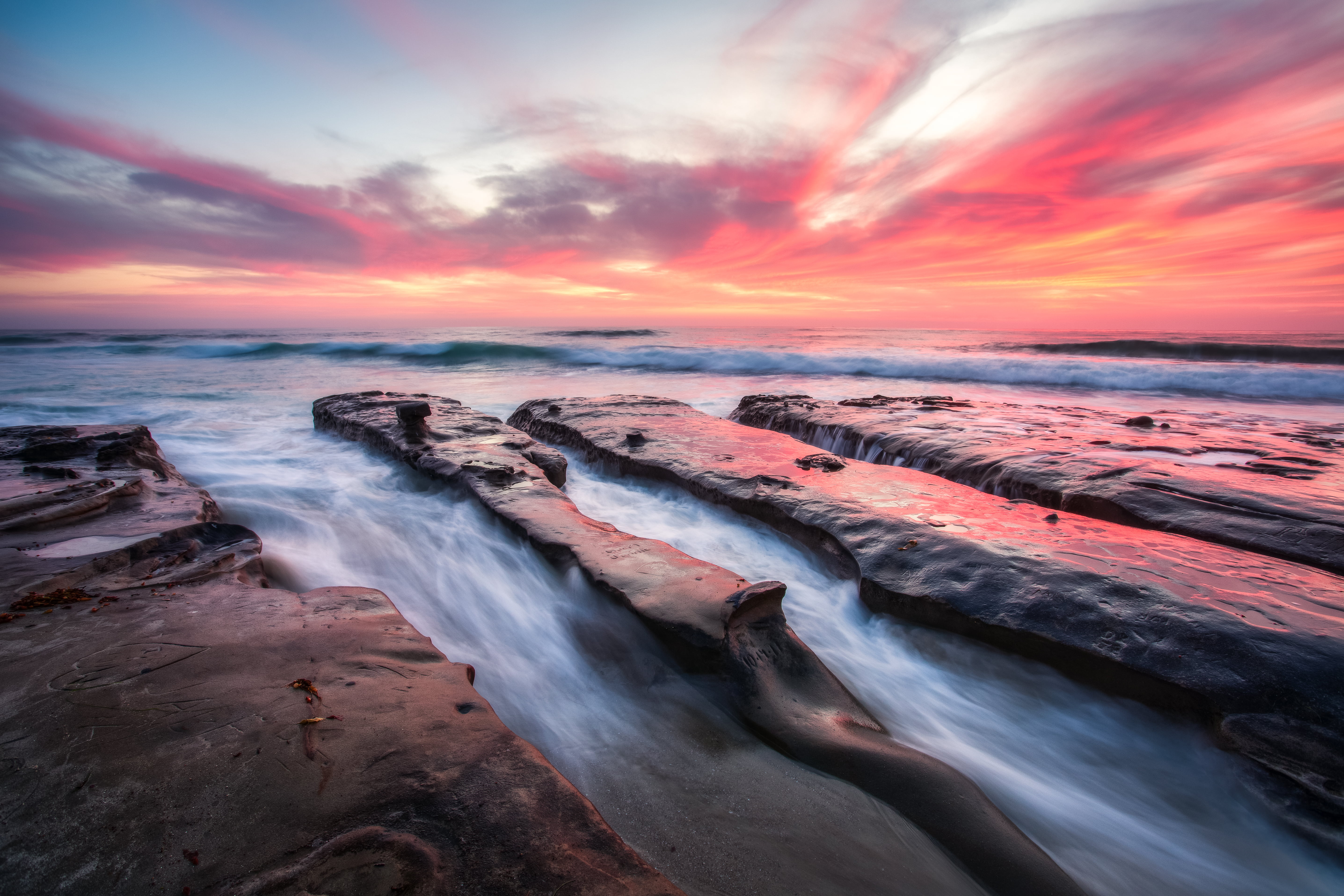 Water  Wave, scenics, canon 5d mark iii, beauty In Nature, cloud, 5K, sea, rock - Object, long exposure, mark 3, blue, colorful, La Jolla  San Diego, beach, HD Wallpaper