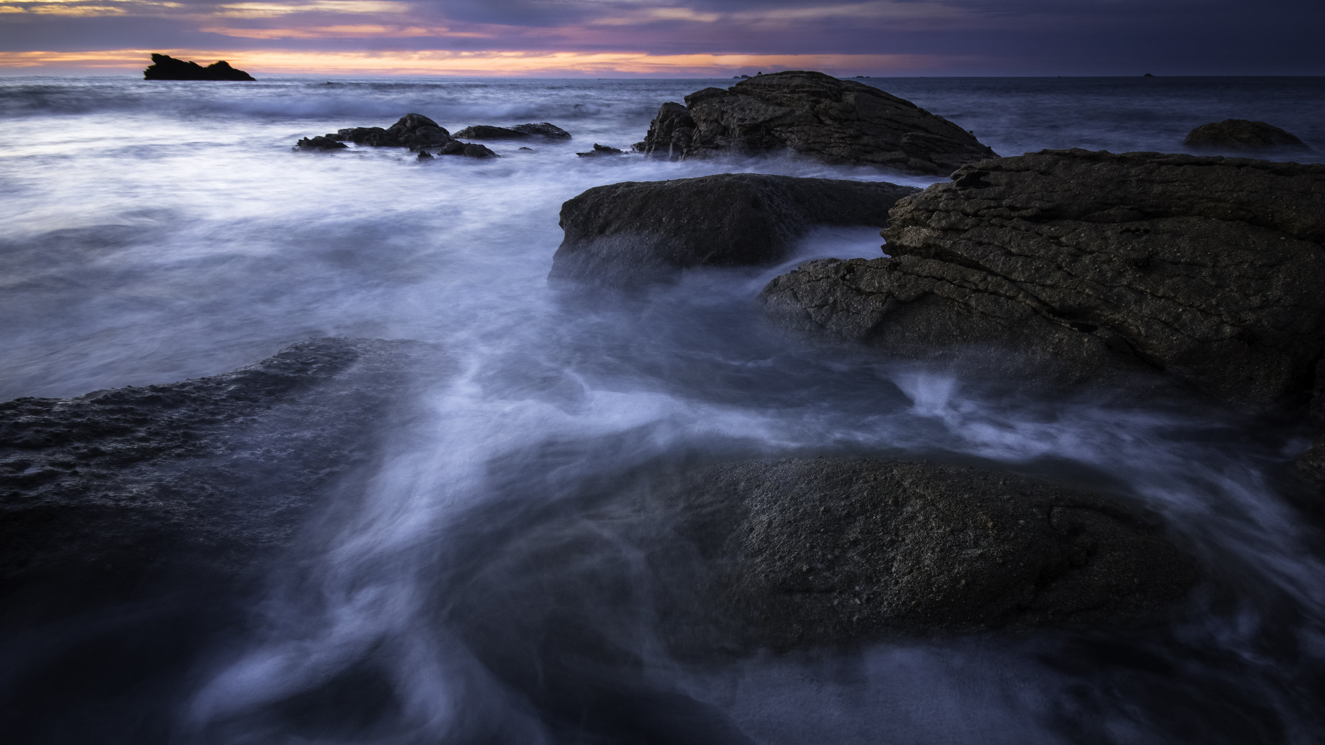 beach, coastline, seascape, K-50, 4K, sunset, Pentax, formation, wave, water, sea, nature, rock formation, Lilia, photo, Bretagne, Landscape, scenics, HD Wallpaper