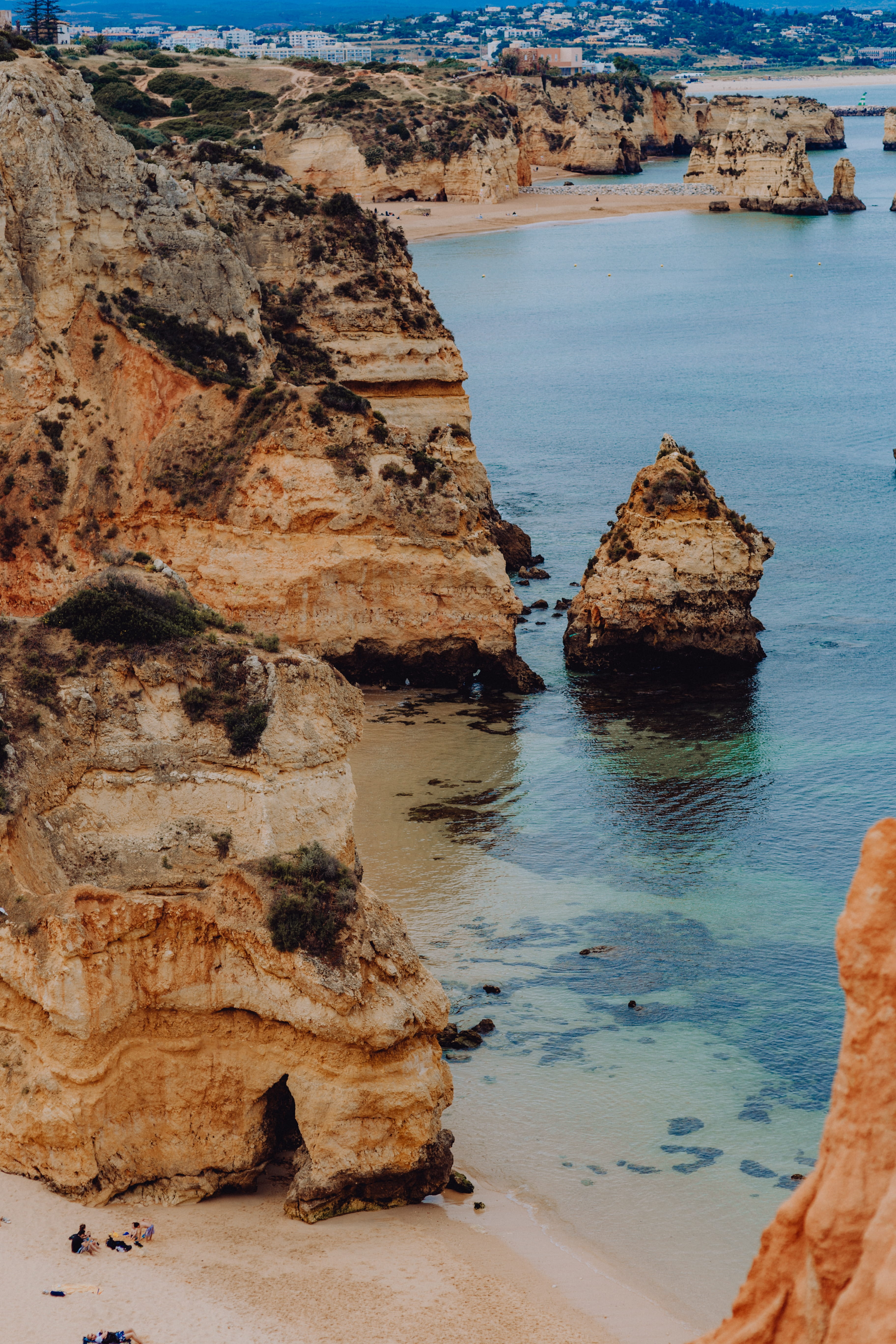 Europe, portugal, rock formation, no people, camilo, waterscape, algarve, non-urban scene, geology, summer, scenics - nature, ocean, beauty in nature, Lagos, Phone HD Wallpaper