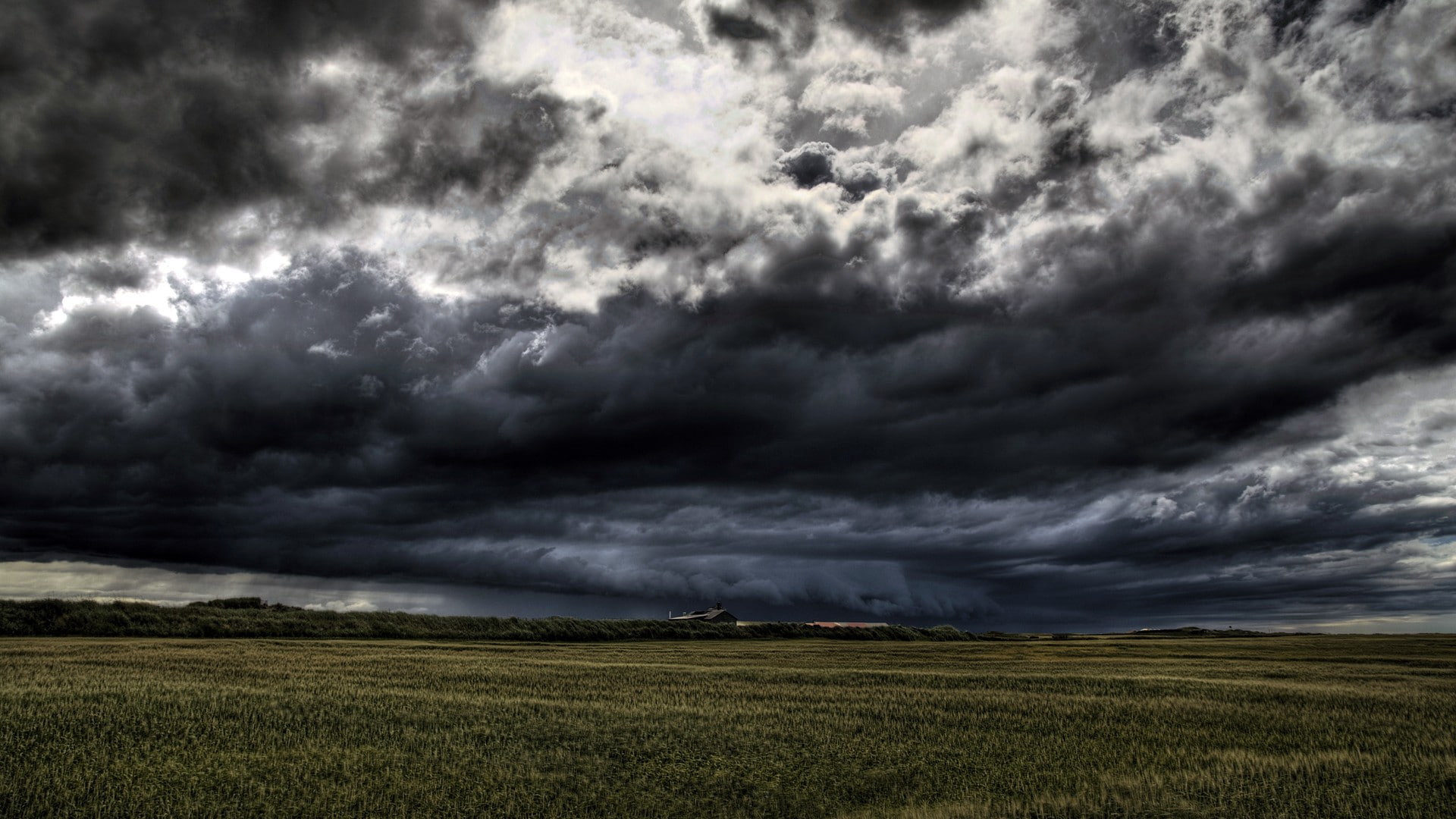 HDR, nature, 1080P, storm, overcast, clouds, landscape, HD Wallpaper