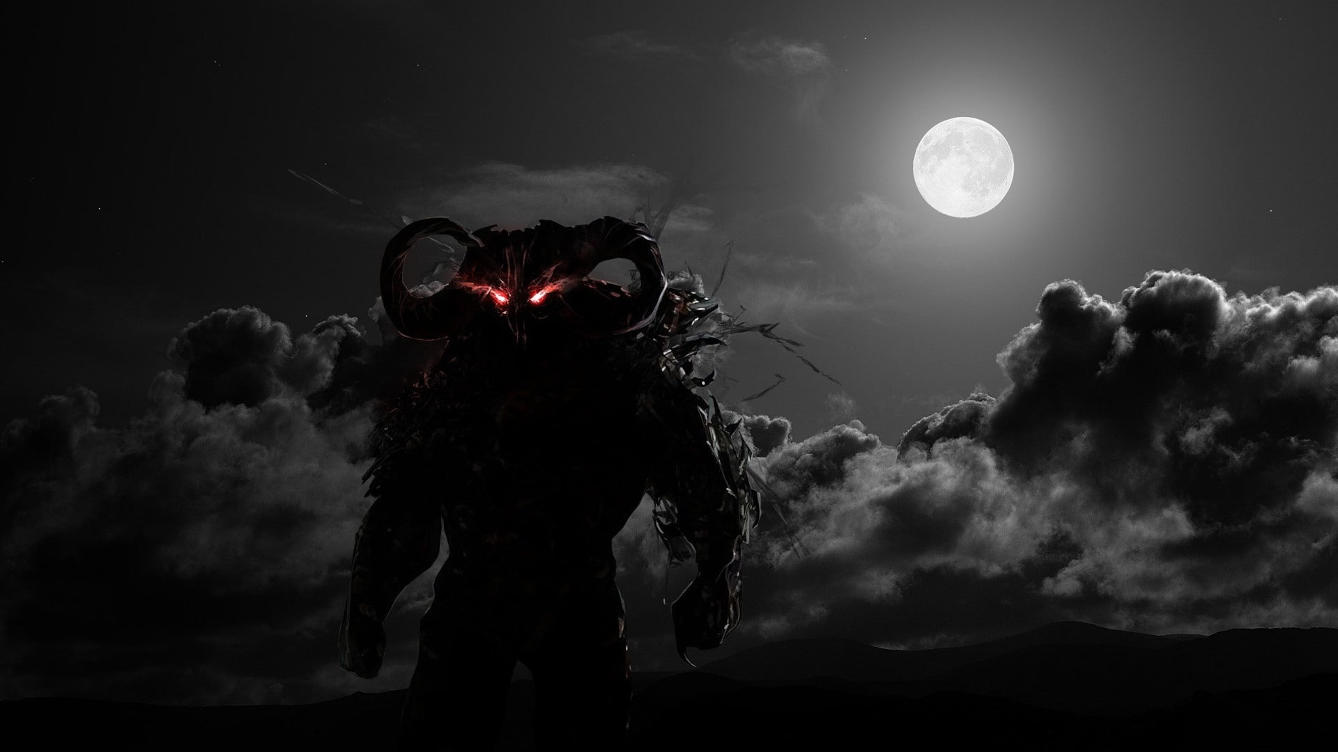 dahaka, 1080P, fantasy, clouds, monster, persia, prince, games, demons, moon, sky, video, horror, dark, warriors, HD Wallpaper